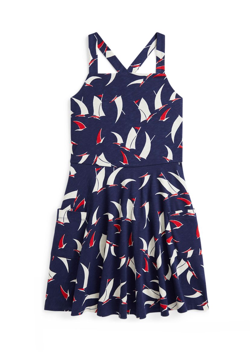 Girls 7-16 Sailboat-Print Cotton Jersey Dress
