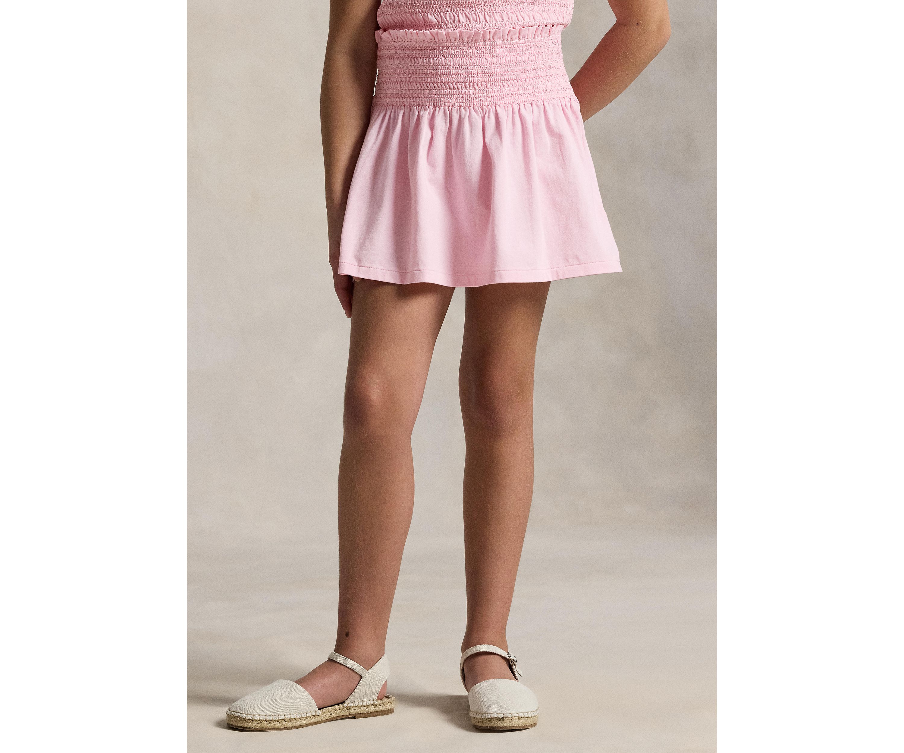 Girls 7-16 Smocked Cotton Jersey Skirt