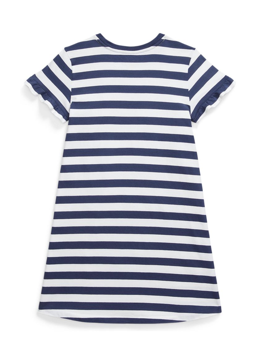 Girls 7-16 Striped Polo Bear Cotton T-Shirt Dress