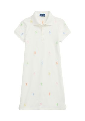 Girls 7-16 Polo Pony Stretch Mesh Polo Dress