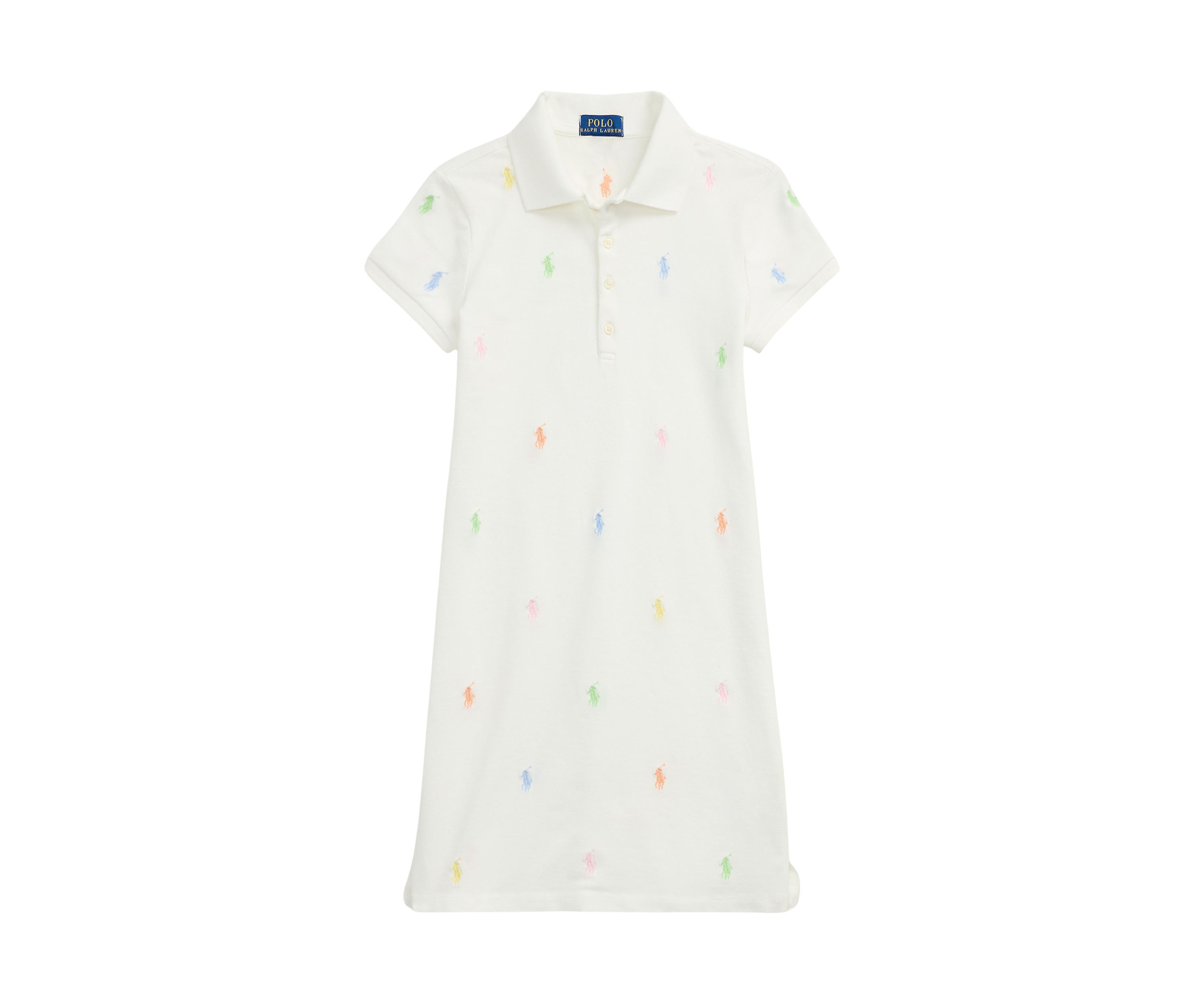 Girls 7-16 Polo Pony Stretch Mesh Polo Dress
