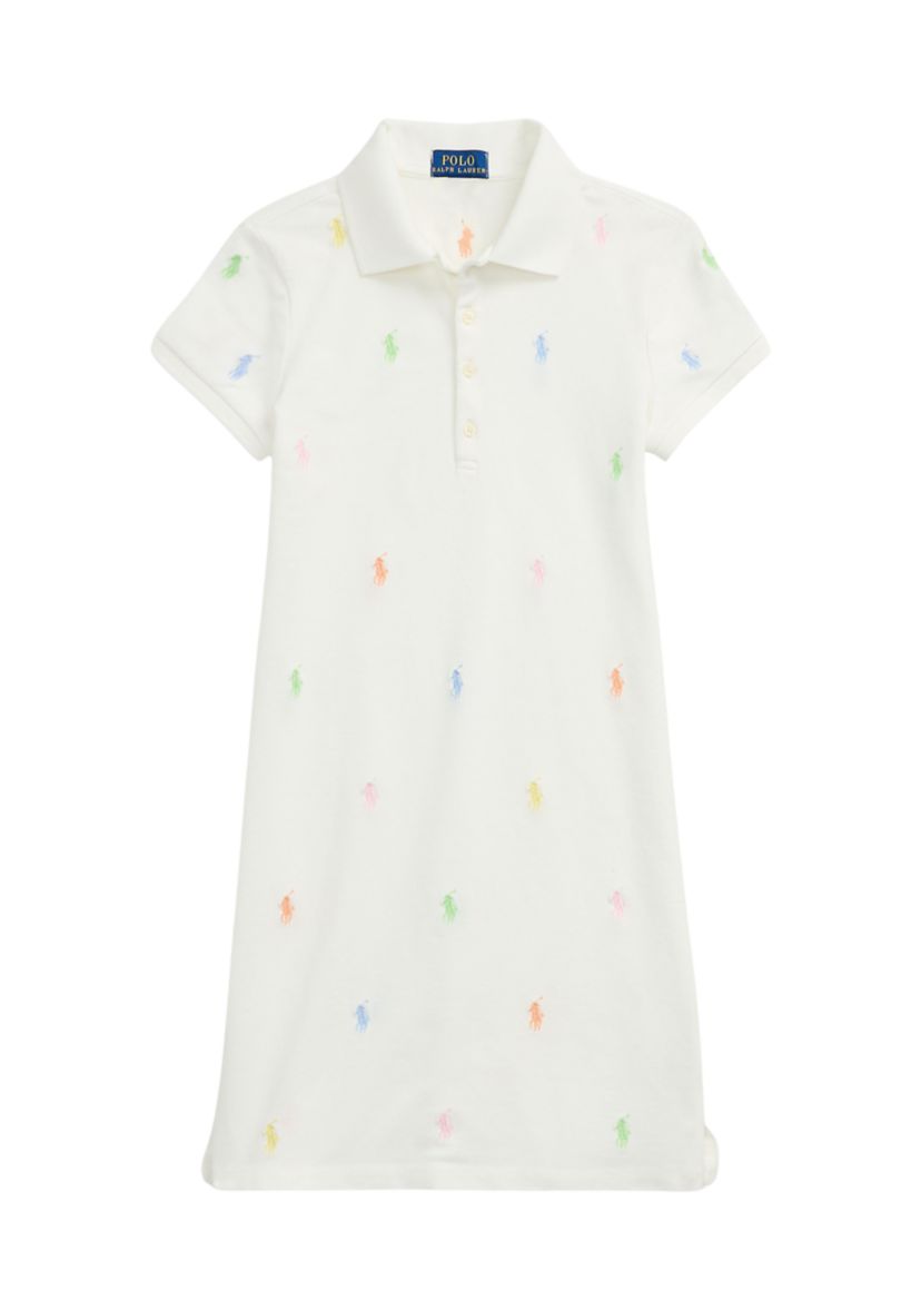 Girls 7-16 Polo Pony Stretch Mesh Polo Dress