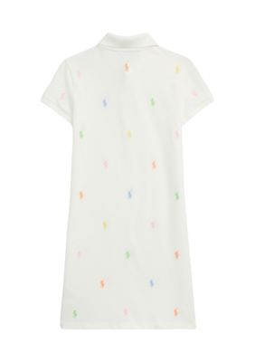 Girls 7-16 Polo Pony Stretch Mesh Polo Dress