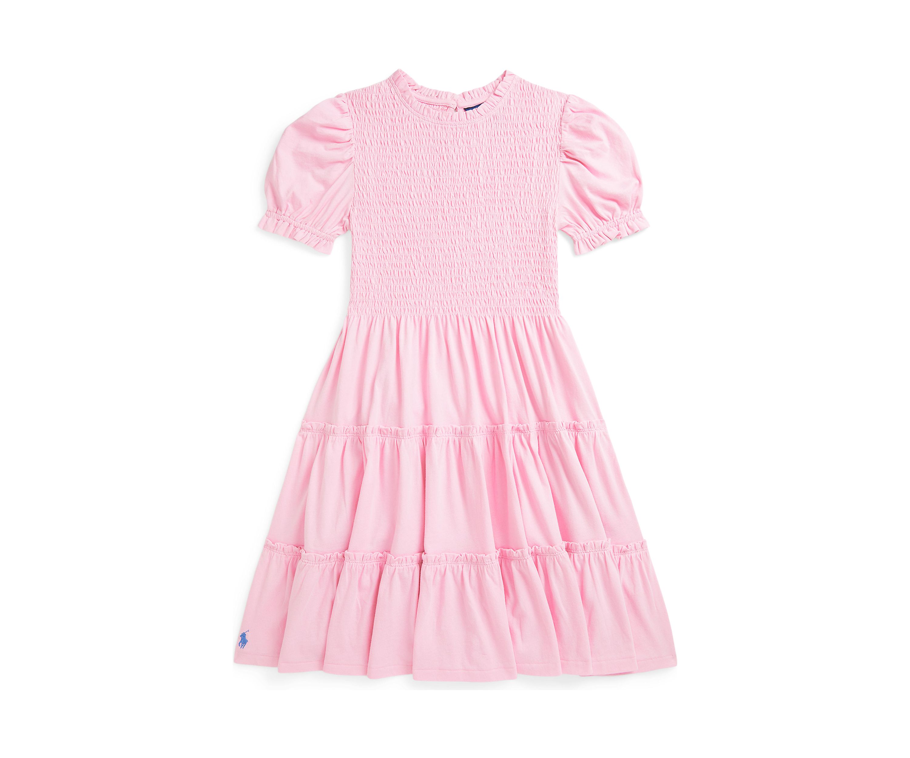 Girls 7-16 Smocked Cotton Jersey Dress