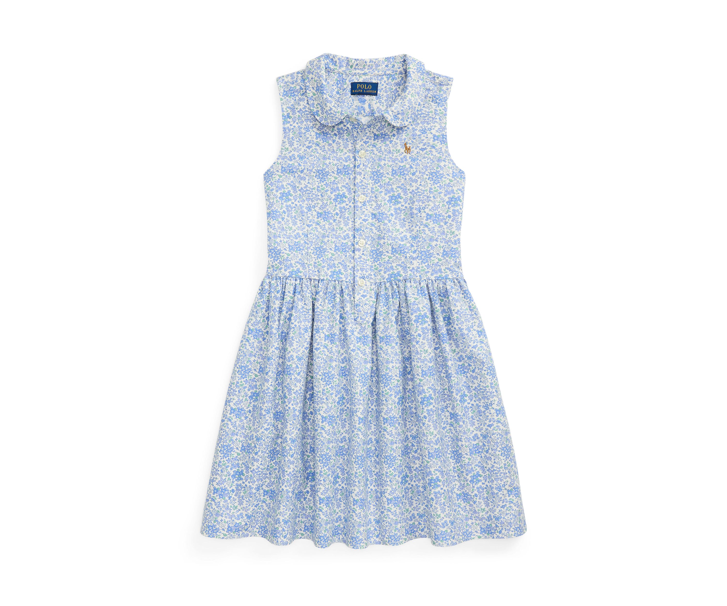 Girls 7-16 Floral Cotton Oxford Shirtdress