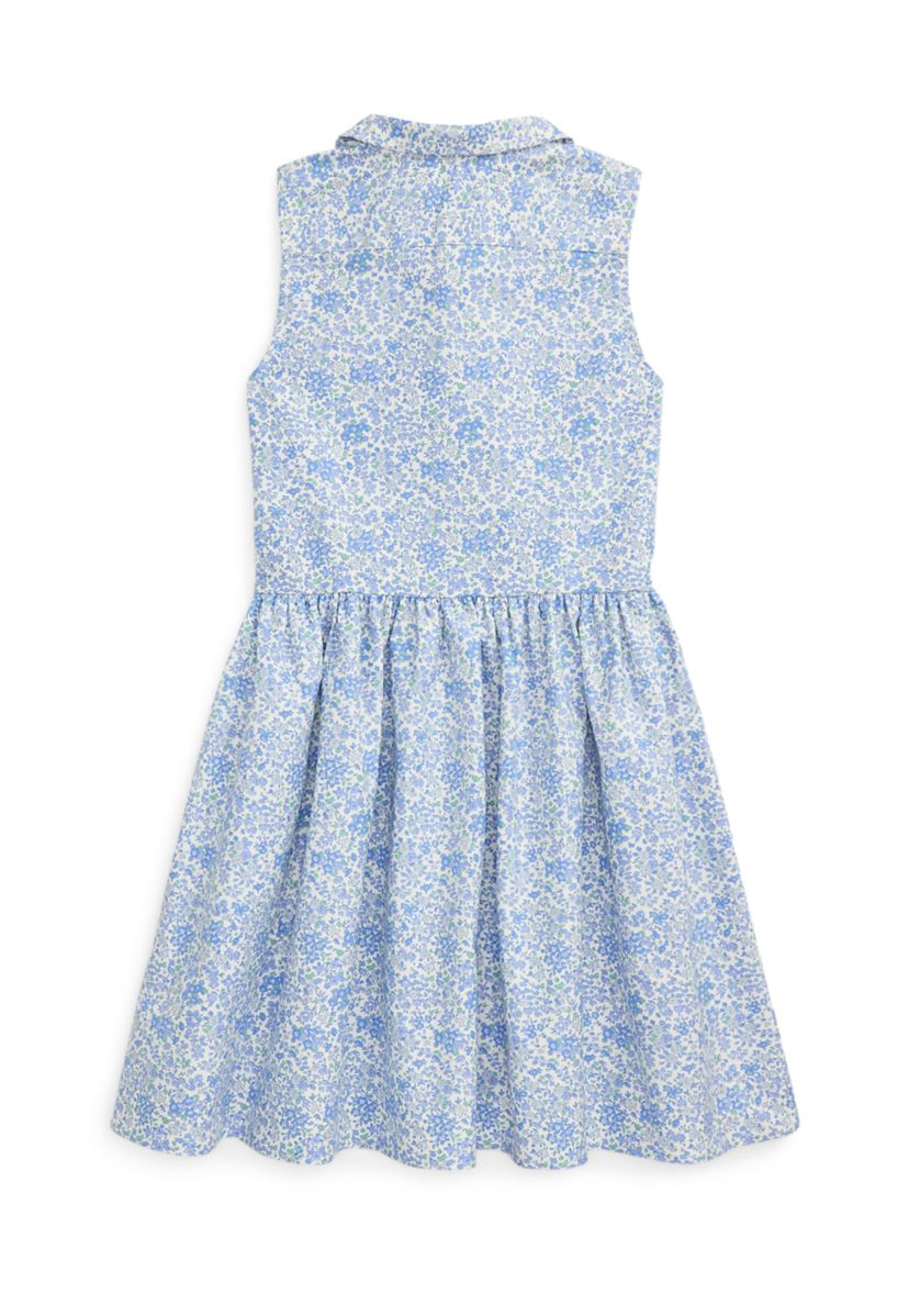 Girls 7-16 Floral Cotton Oxford Shirtdress