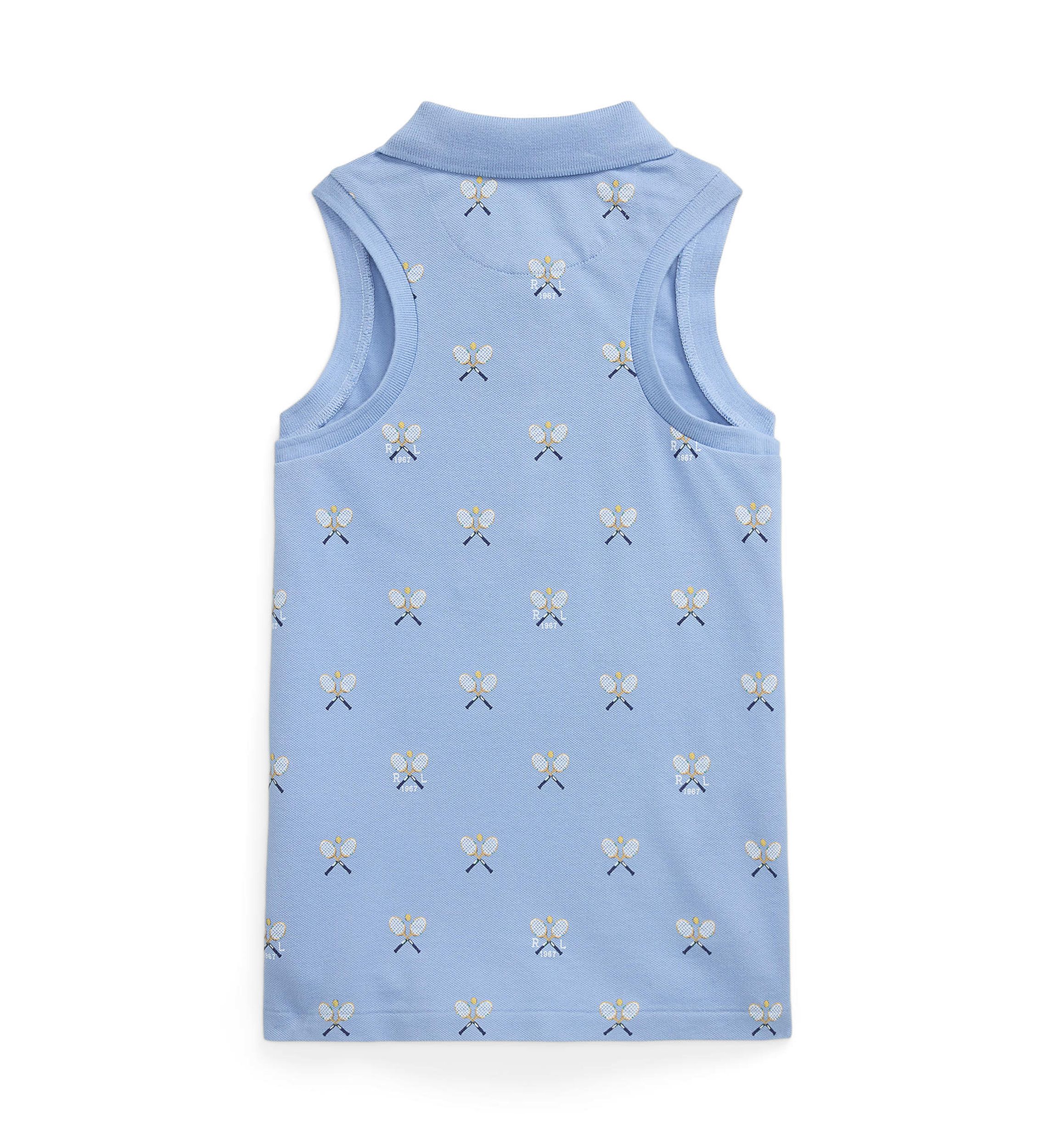 Girls 7-16 Tennis-Print Mesh Sleeveless Polo Shirt