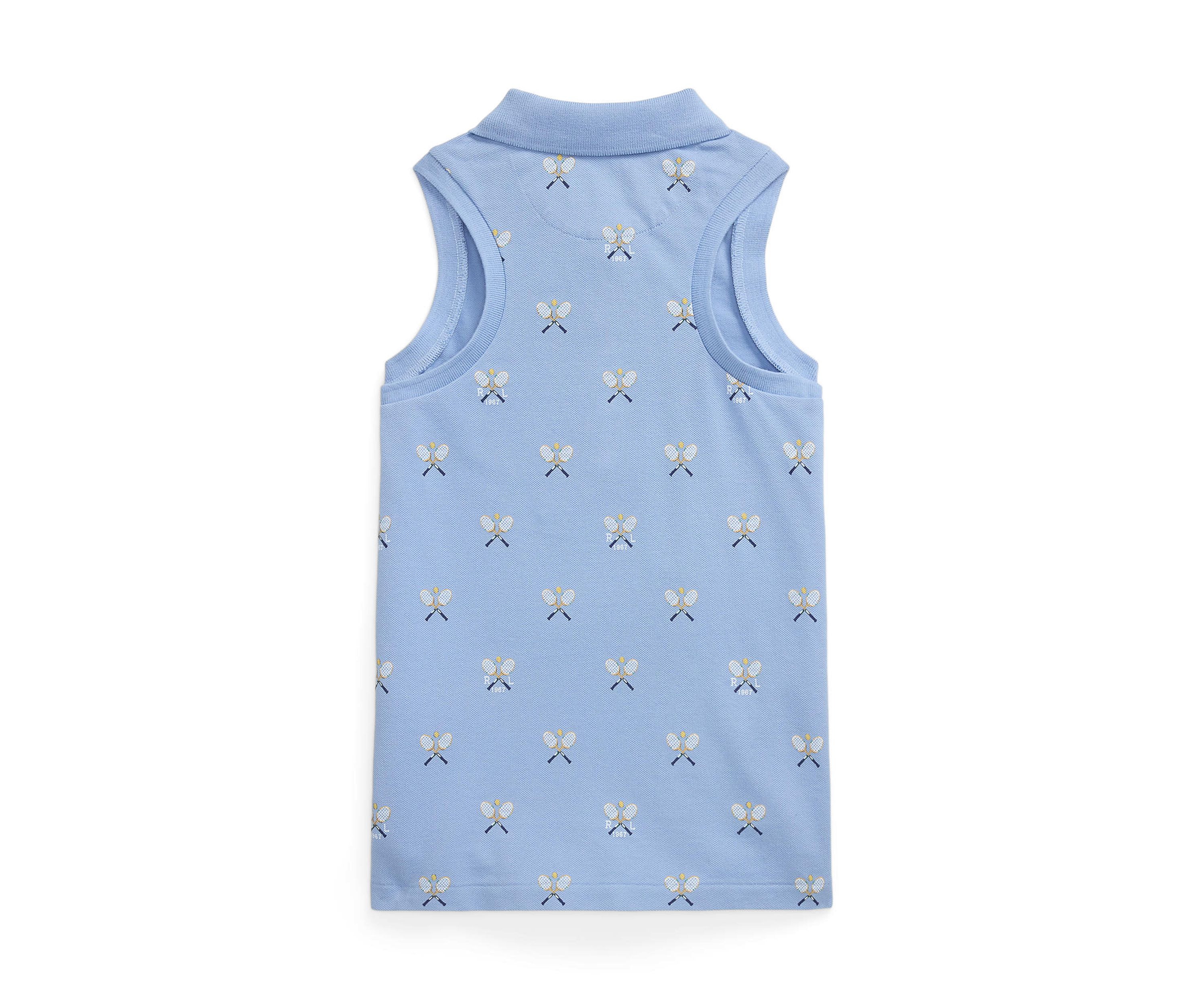 Girls 7-16 Tennis-Print Mesh Sleeveless Polo Shirt