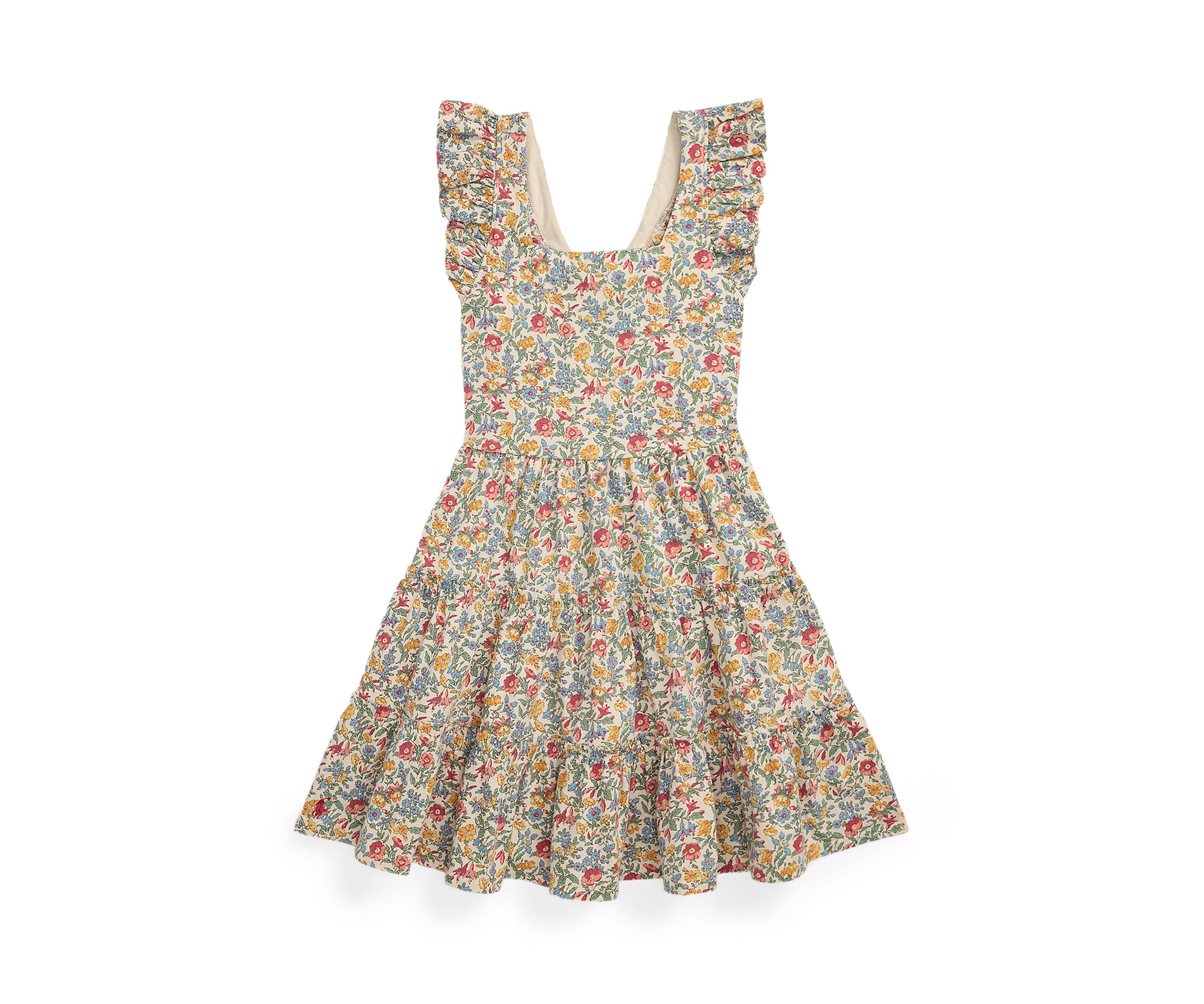 Girls 7-16 Floral Ruffled Cotton Jersey Dress