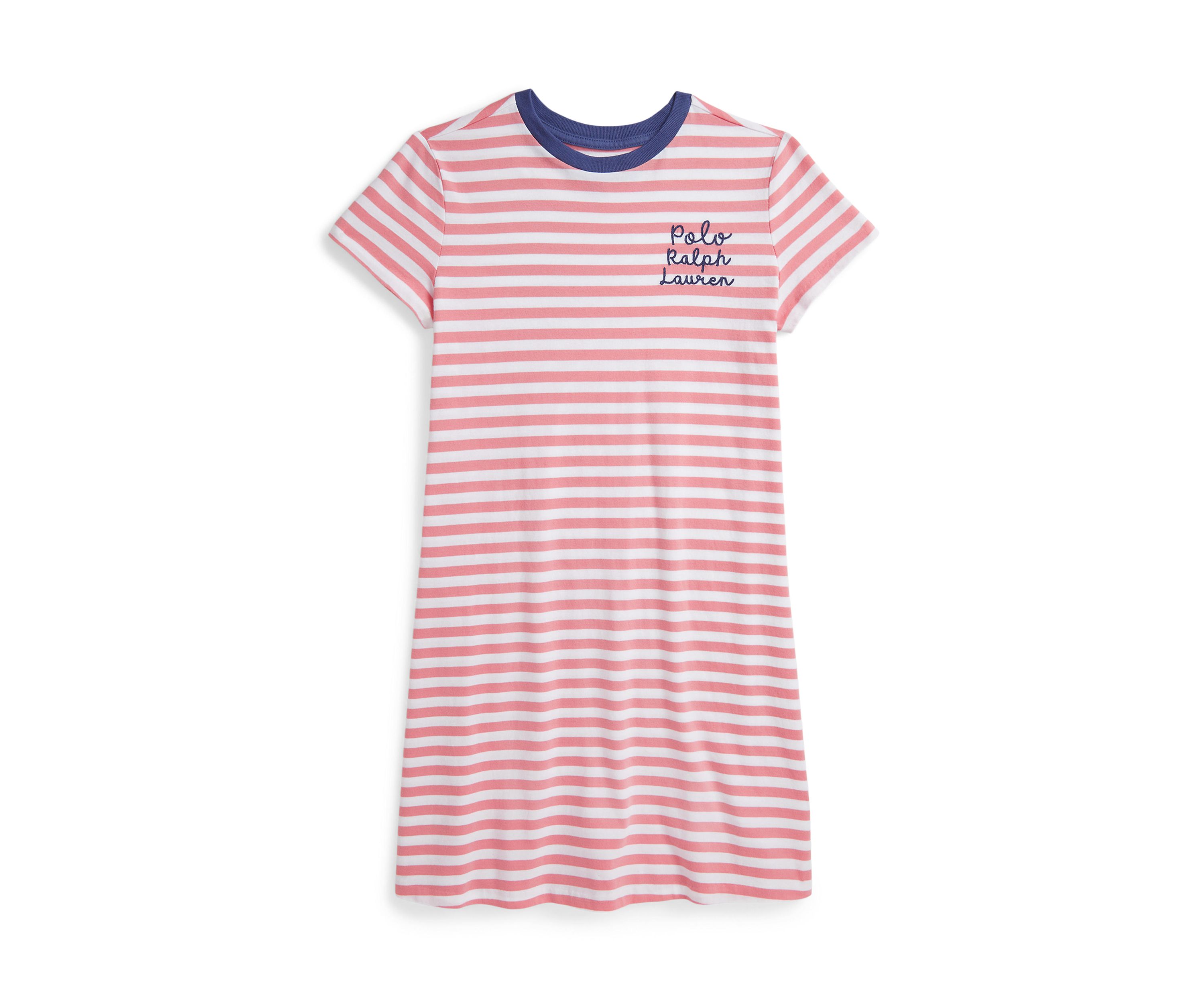 Girls 7-16 Striped Logo Cotton Jersey Dress