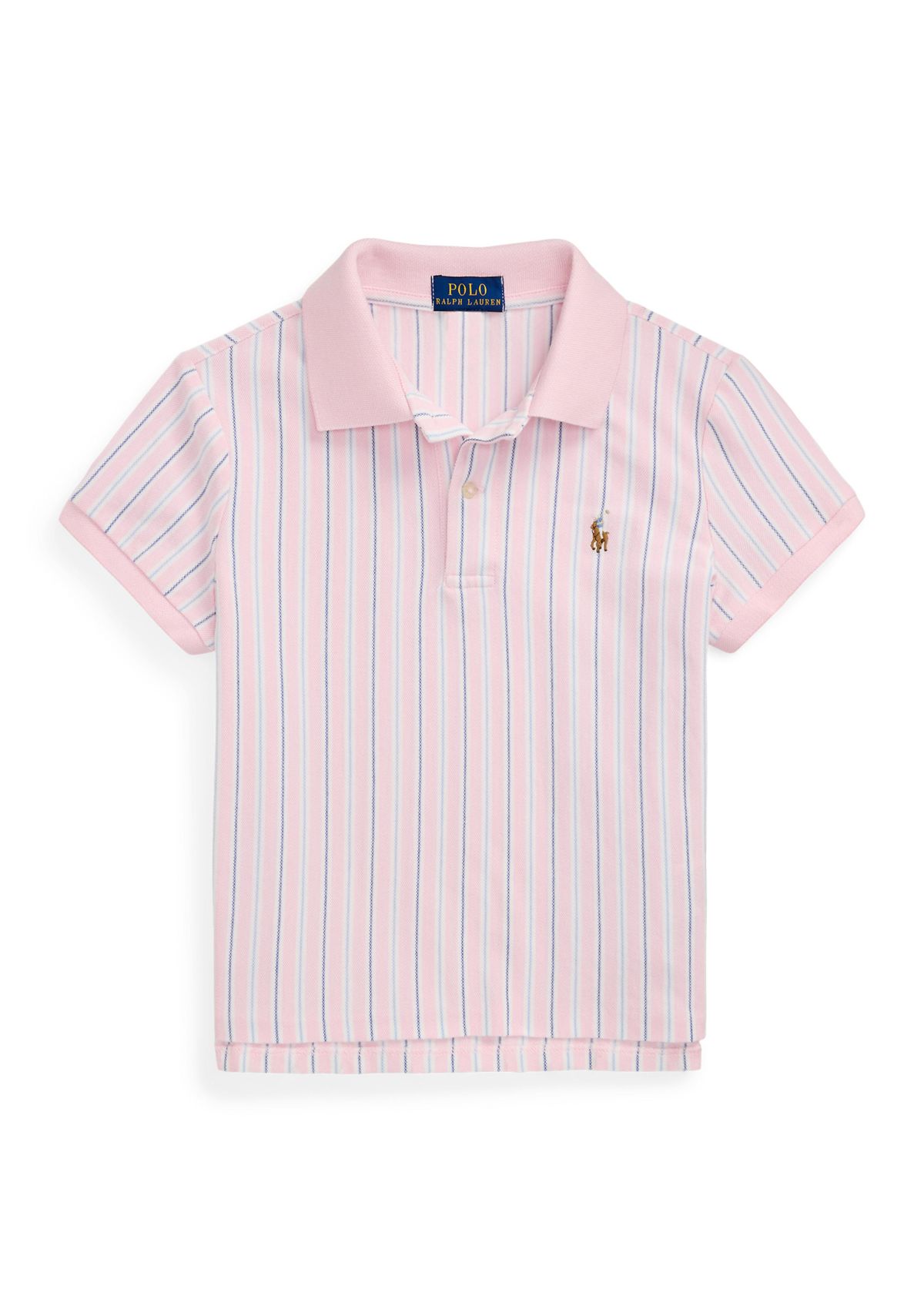 Girls 7-16 Striped Oxford Mesh Boxy Polo Shirt