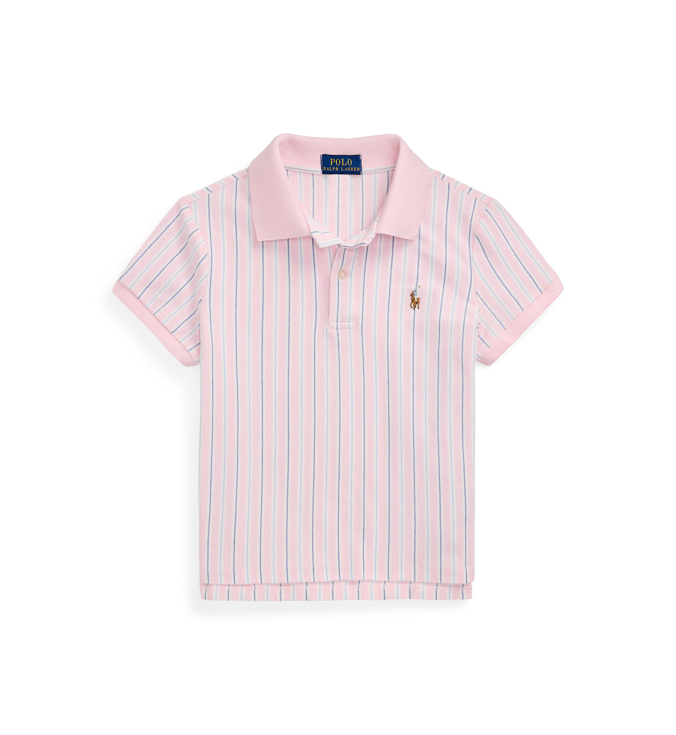 Girls 7-16 Striped Oxford Mesh Boxy Polo Shirt