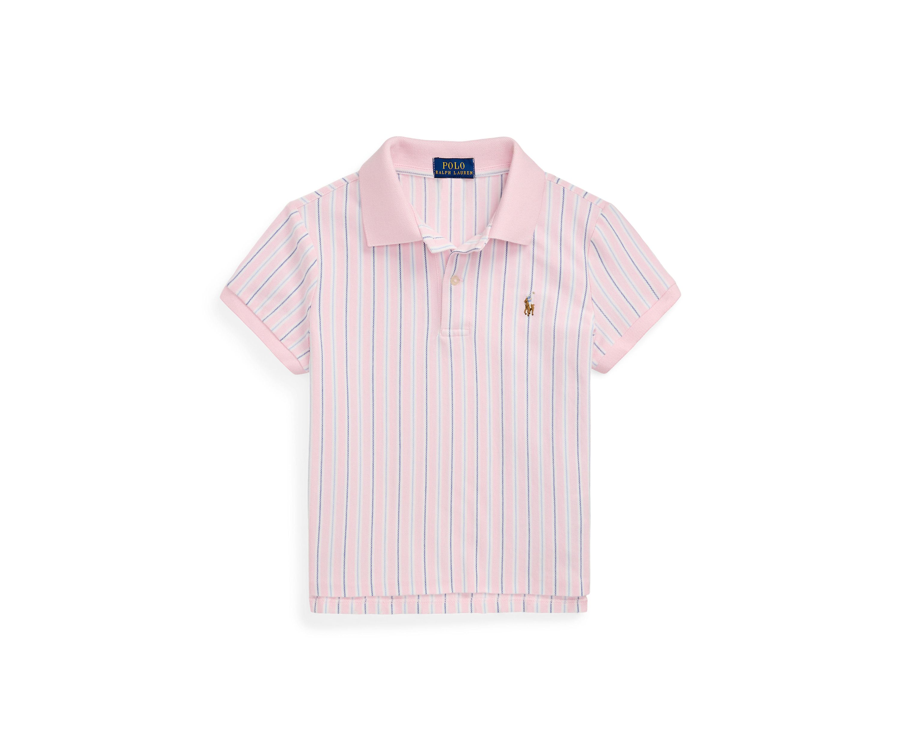 Girls 7-16 Striped Oxford Mesh Boxy Polo Shirt