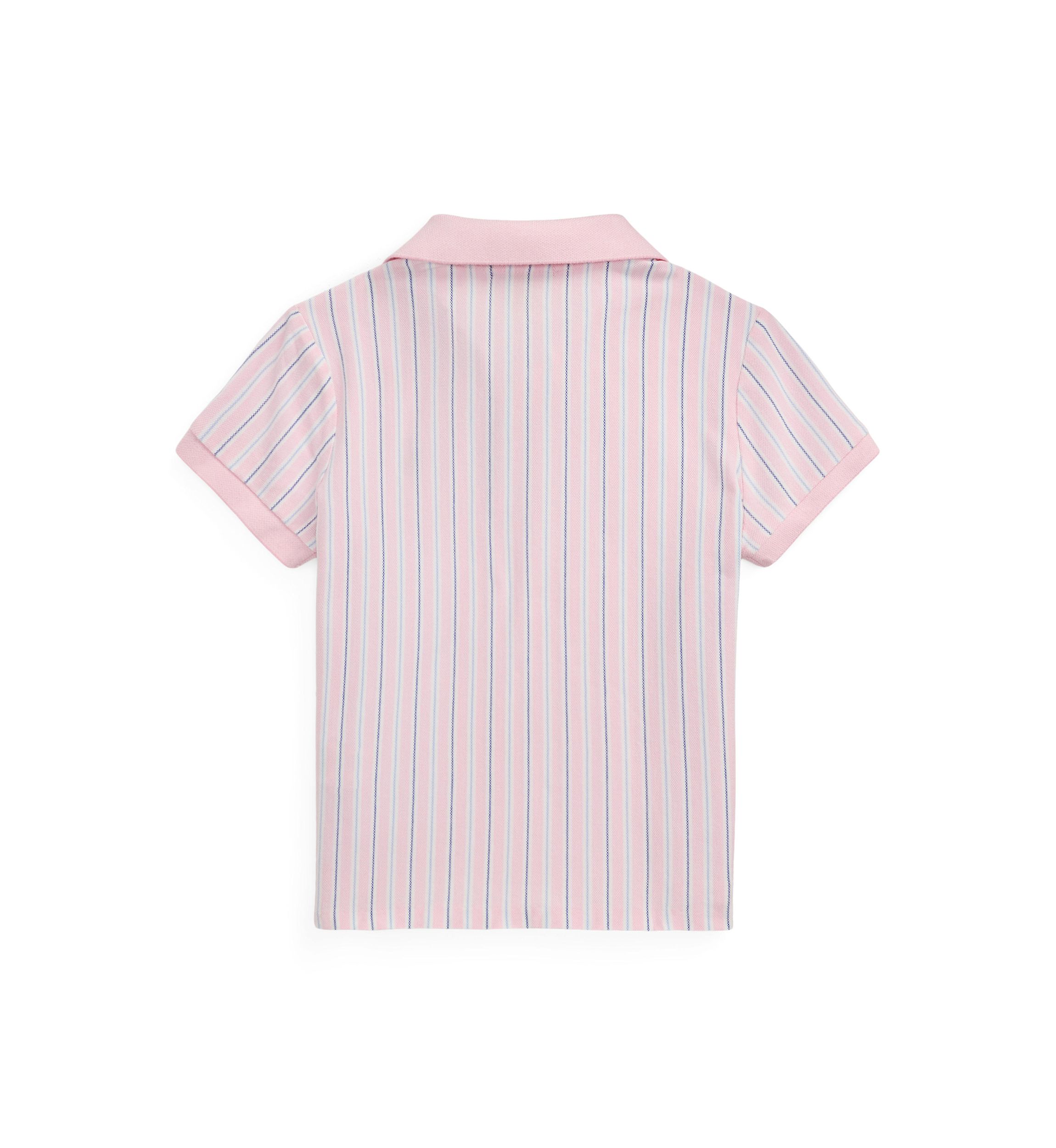 Girls 7-16 Striped Oxford Mesh Boxy Polo Shirt