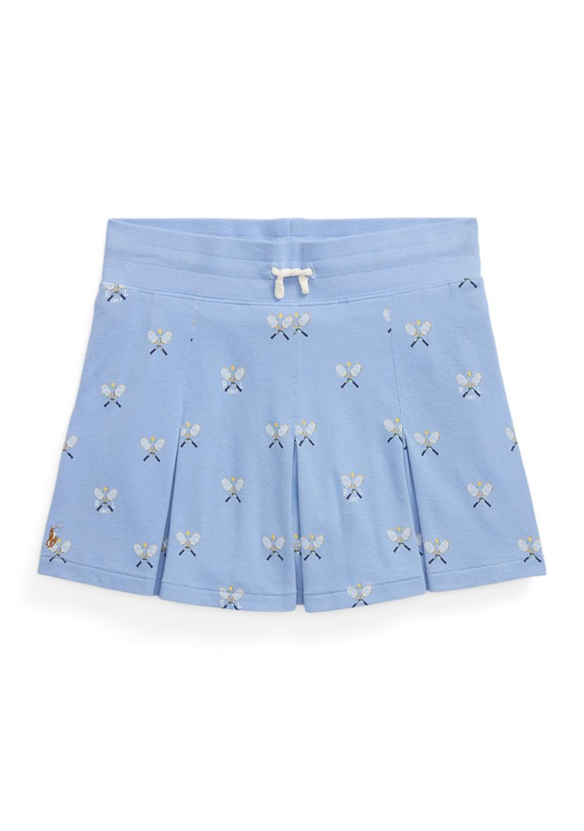 Girls 7-16 Tennis-Print Stretch Mesh Skort