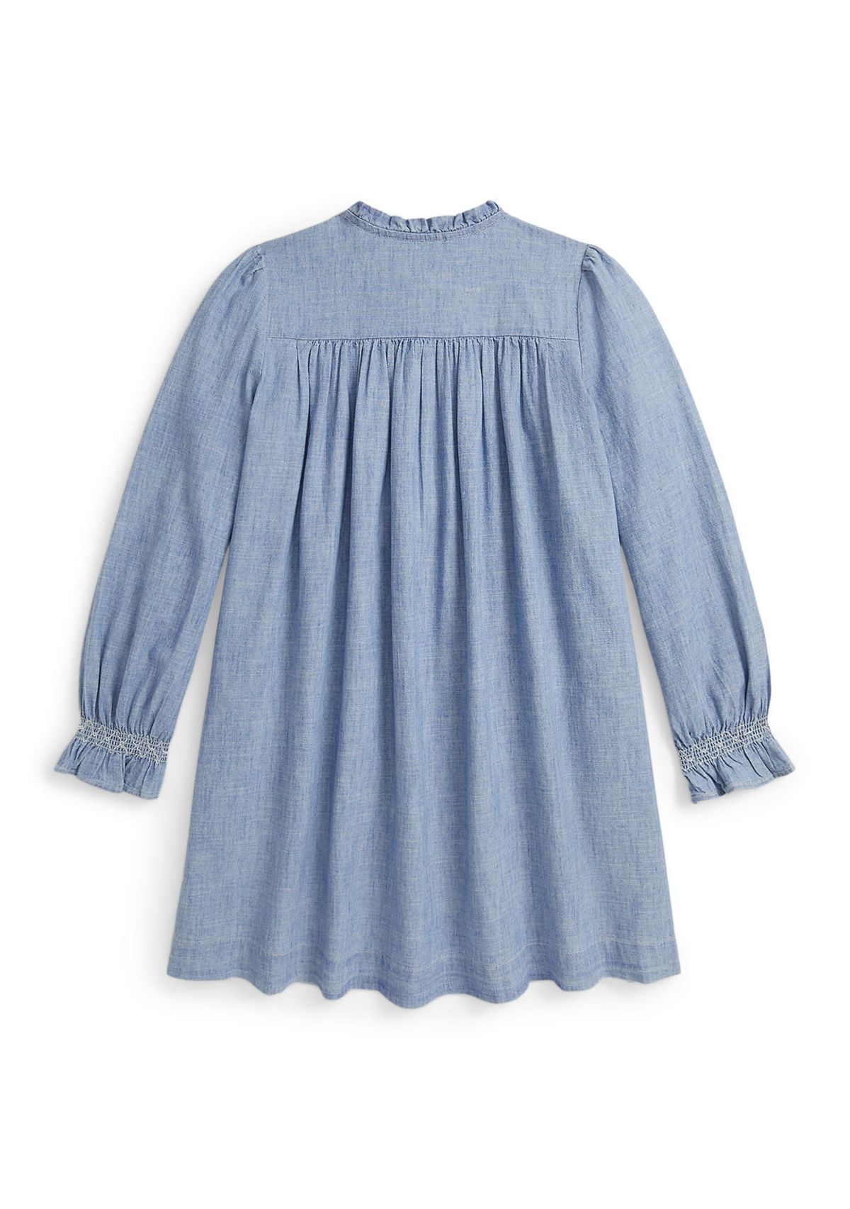 Girls 7-16 Smocked Indigo Chambray Dress