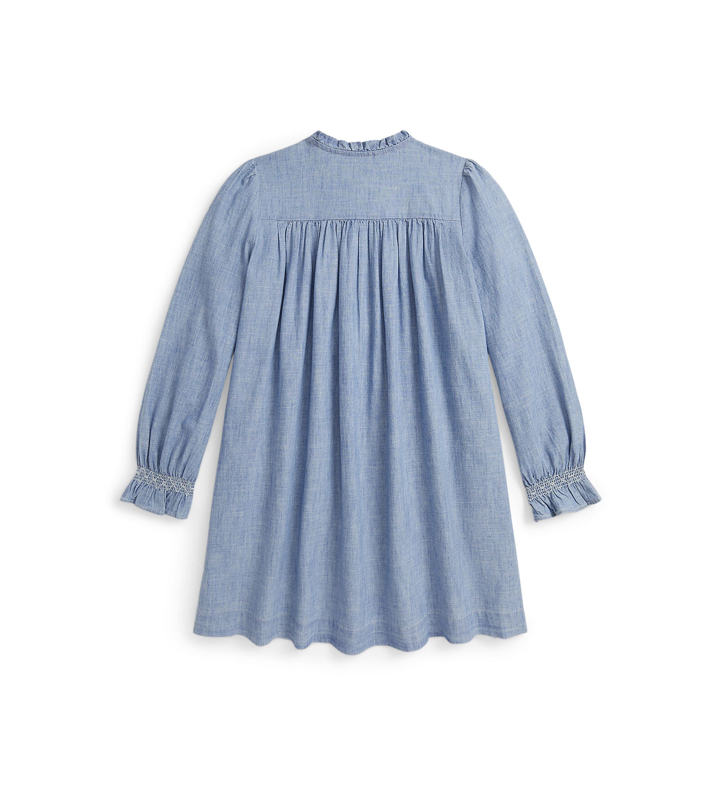 Girls 7-16 Smocked Indigo Chambray Dress