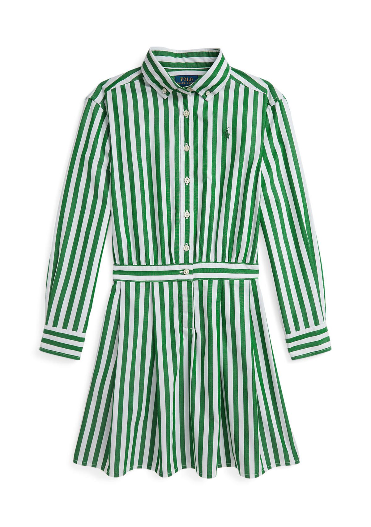 Girls 7-16 Striped Cotton Poplin Shirtdress