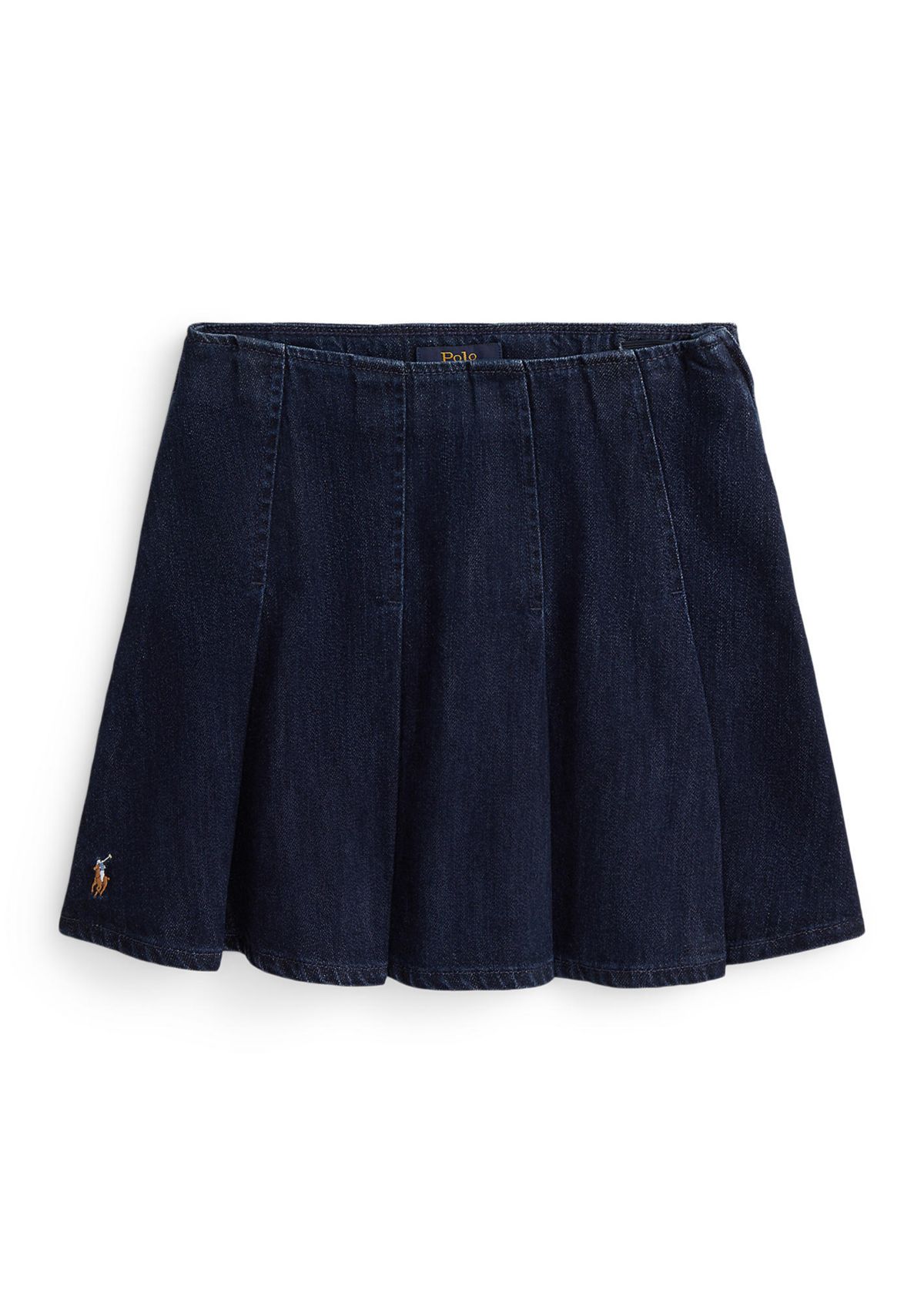 Girls 7-16 Pleated Cotton Denim Skirt