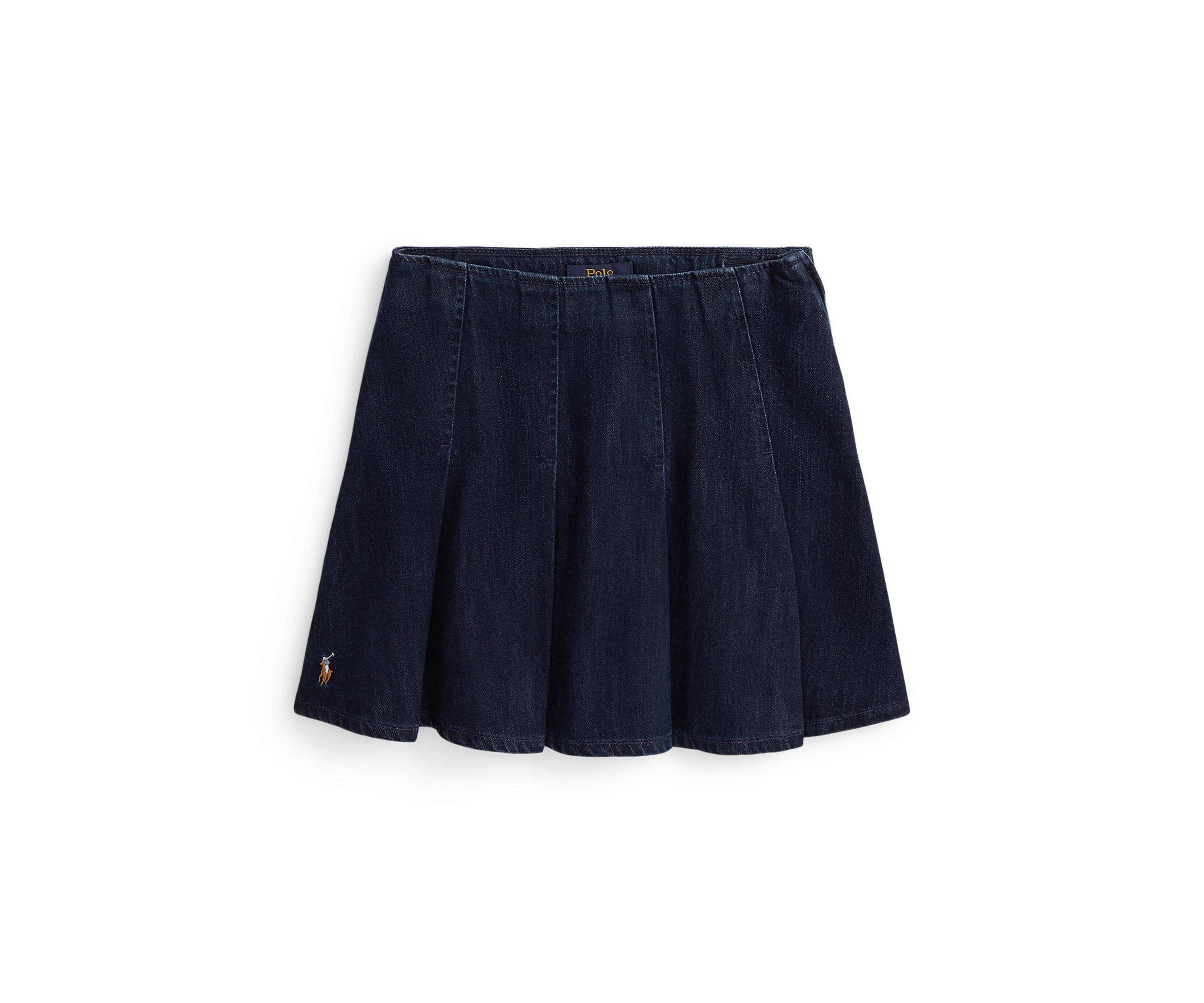 Girls 7-16 Pleated Cotton Denim Skirt