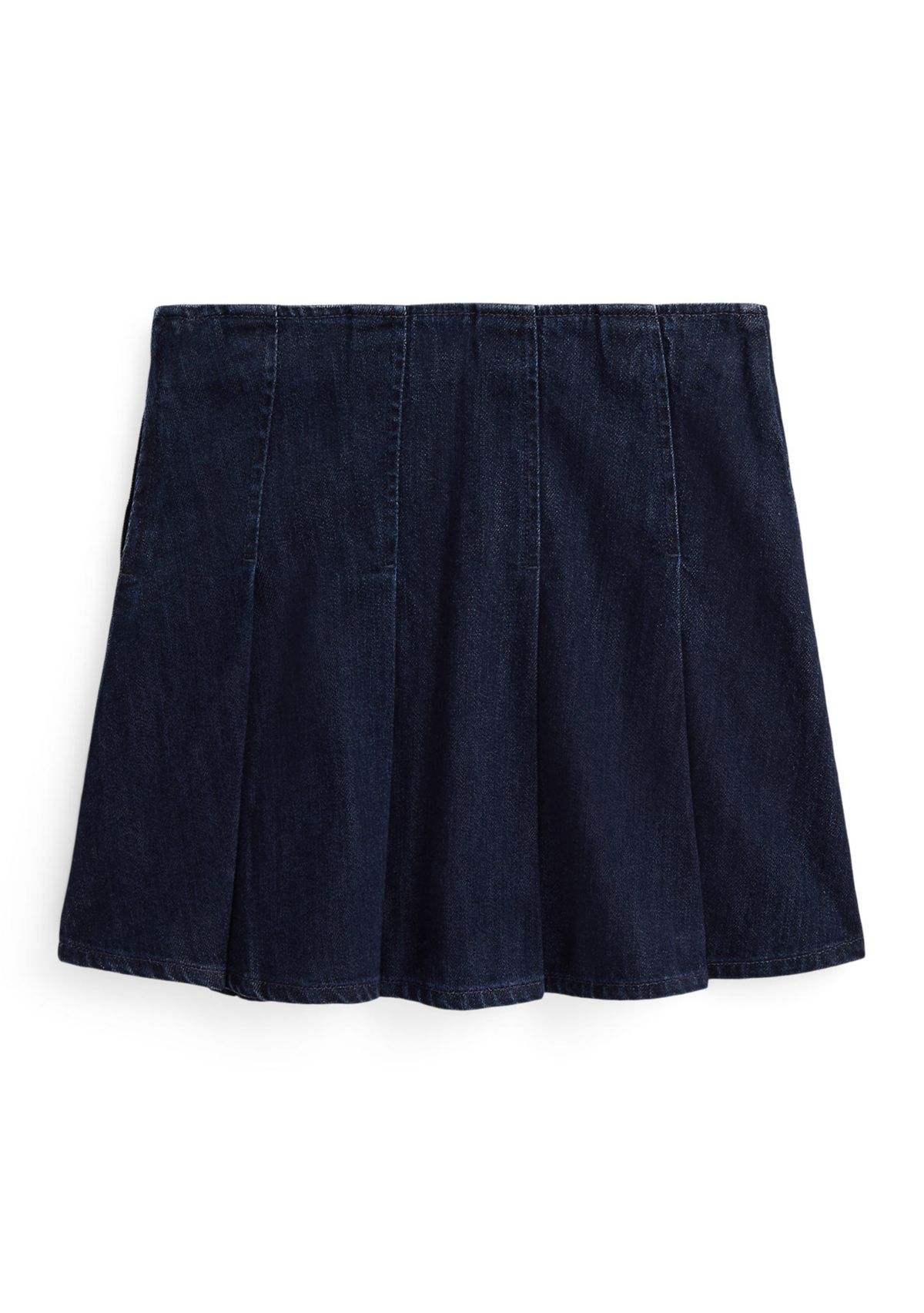 Girls 7-16 Pleated Cotton Denim Skirt