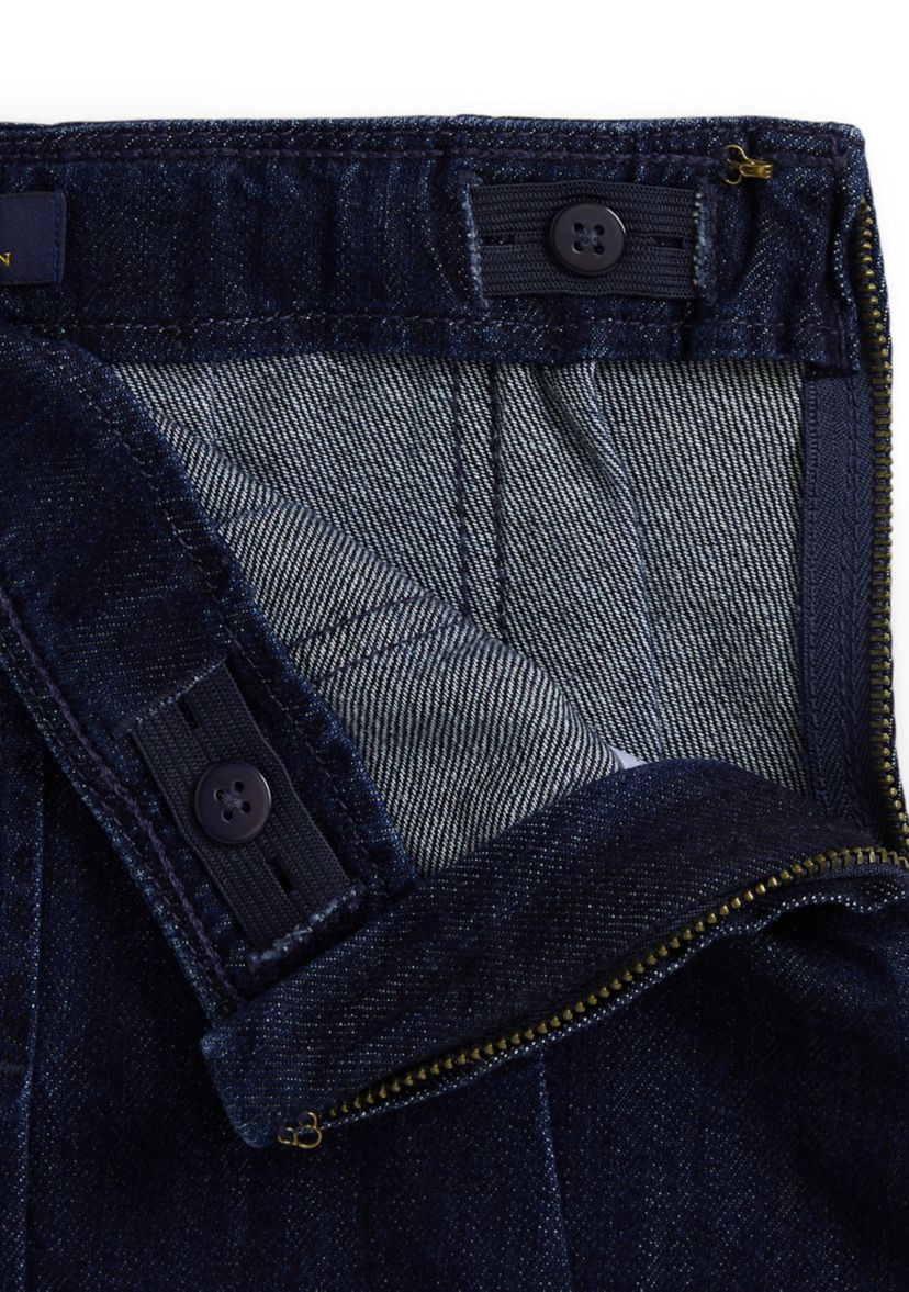 Girls 7-16 Pleated Cotton Denim Skirt