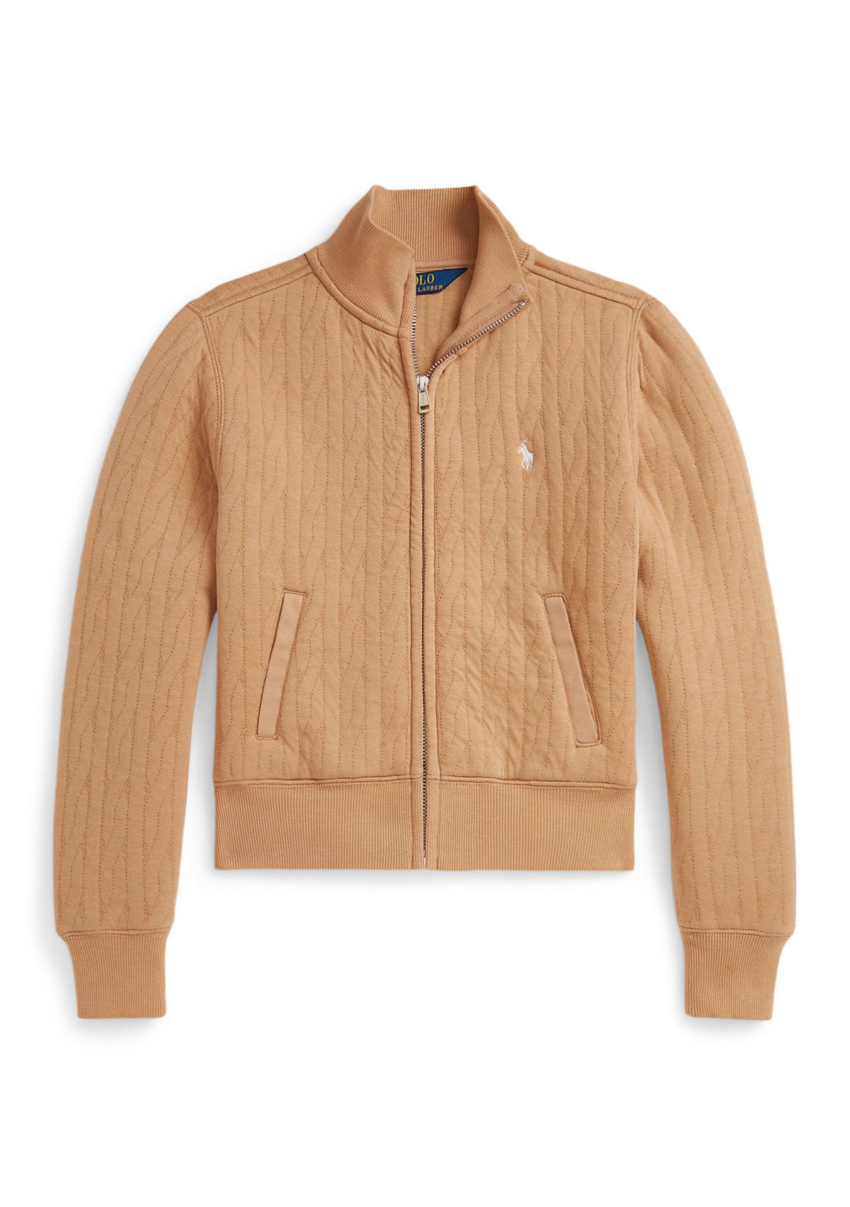 Girls 7-16 Quilted Cable-Motif Jacket