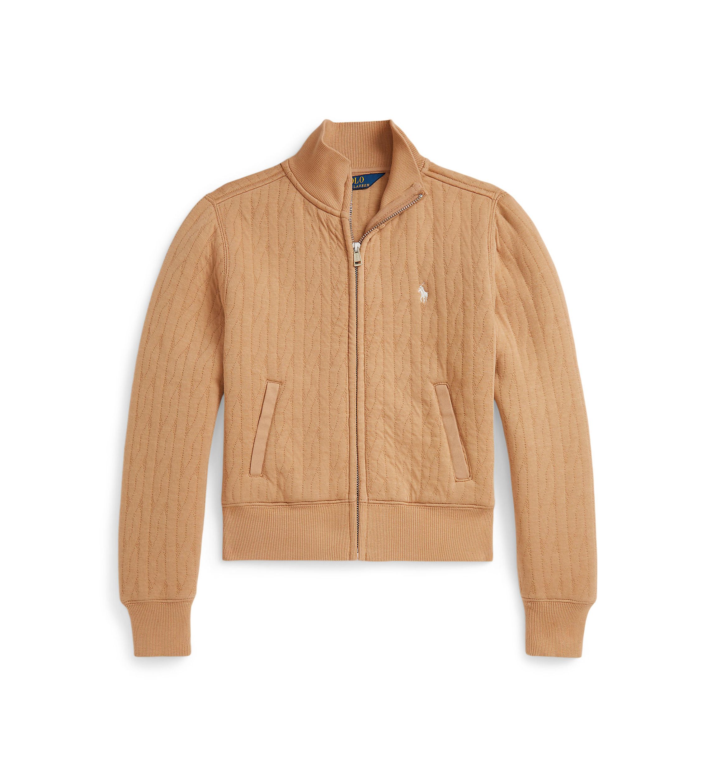 Girls 7-16 Quilted Cable-Motif Jacket