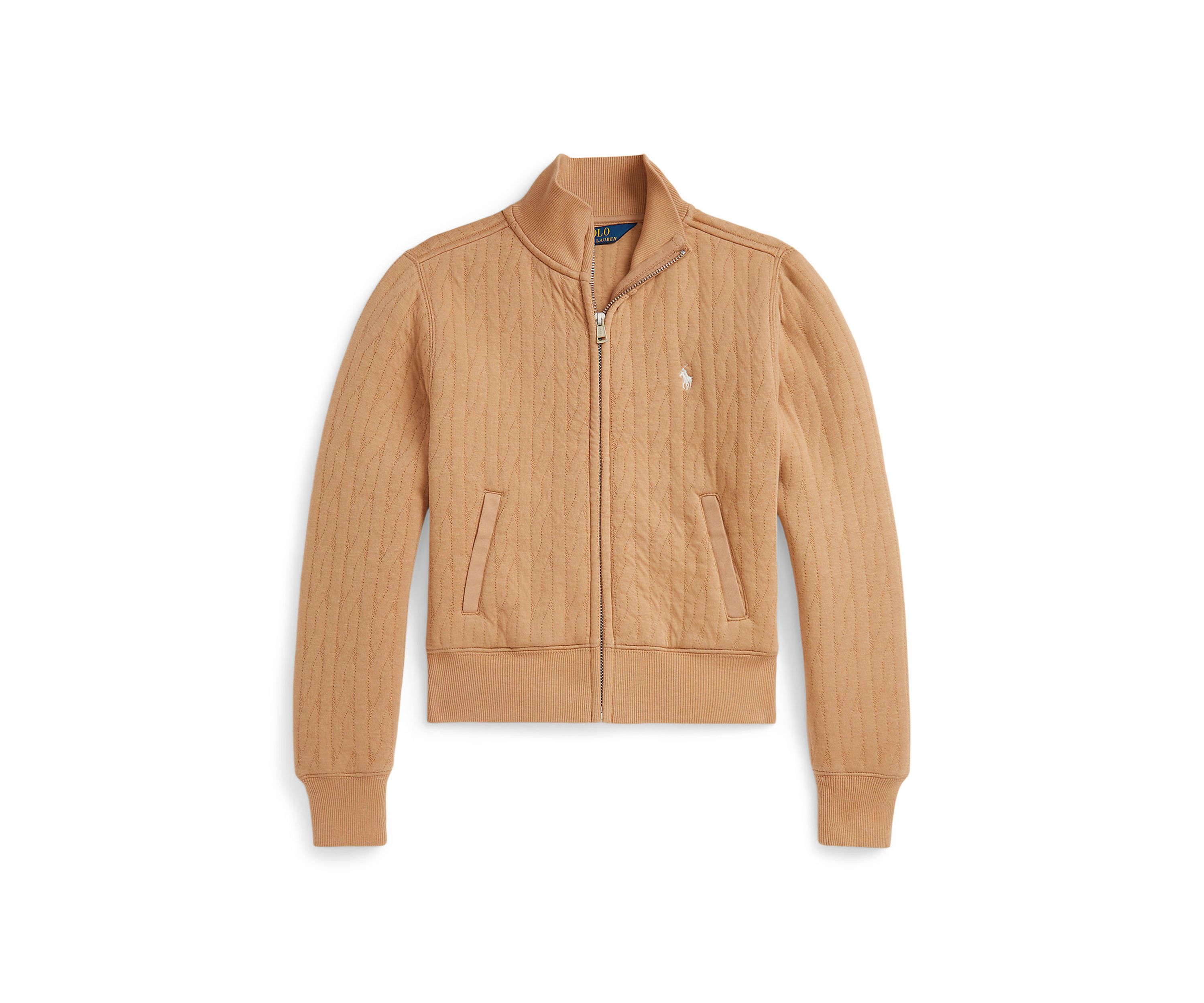 Girls 7-16 Quilted Cable-Motif Jacket