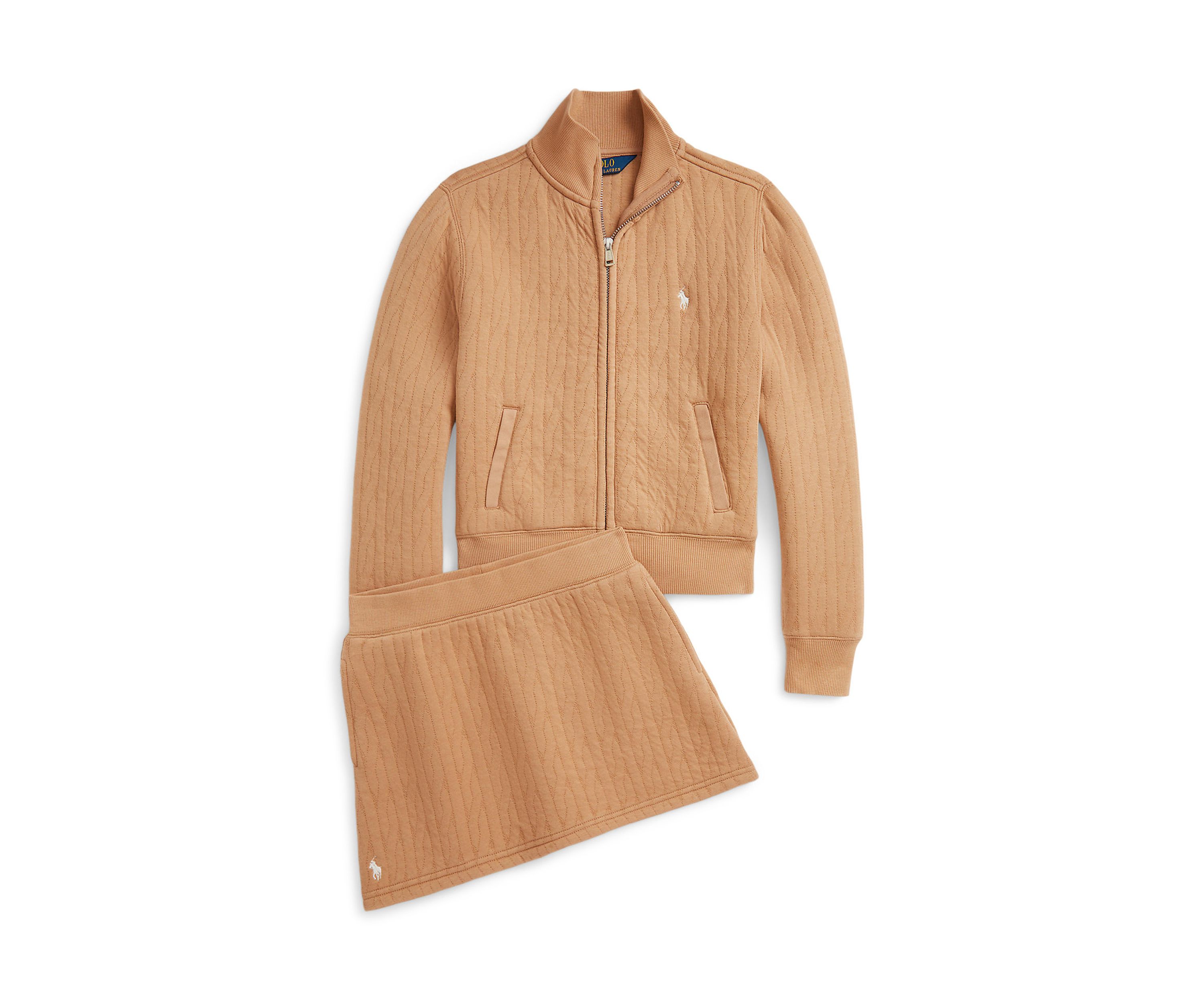 Girls 7-16 Quilted Cable-Motif Skirt