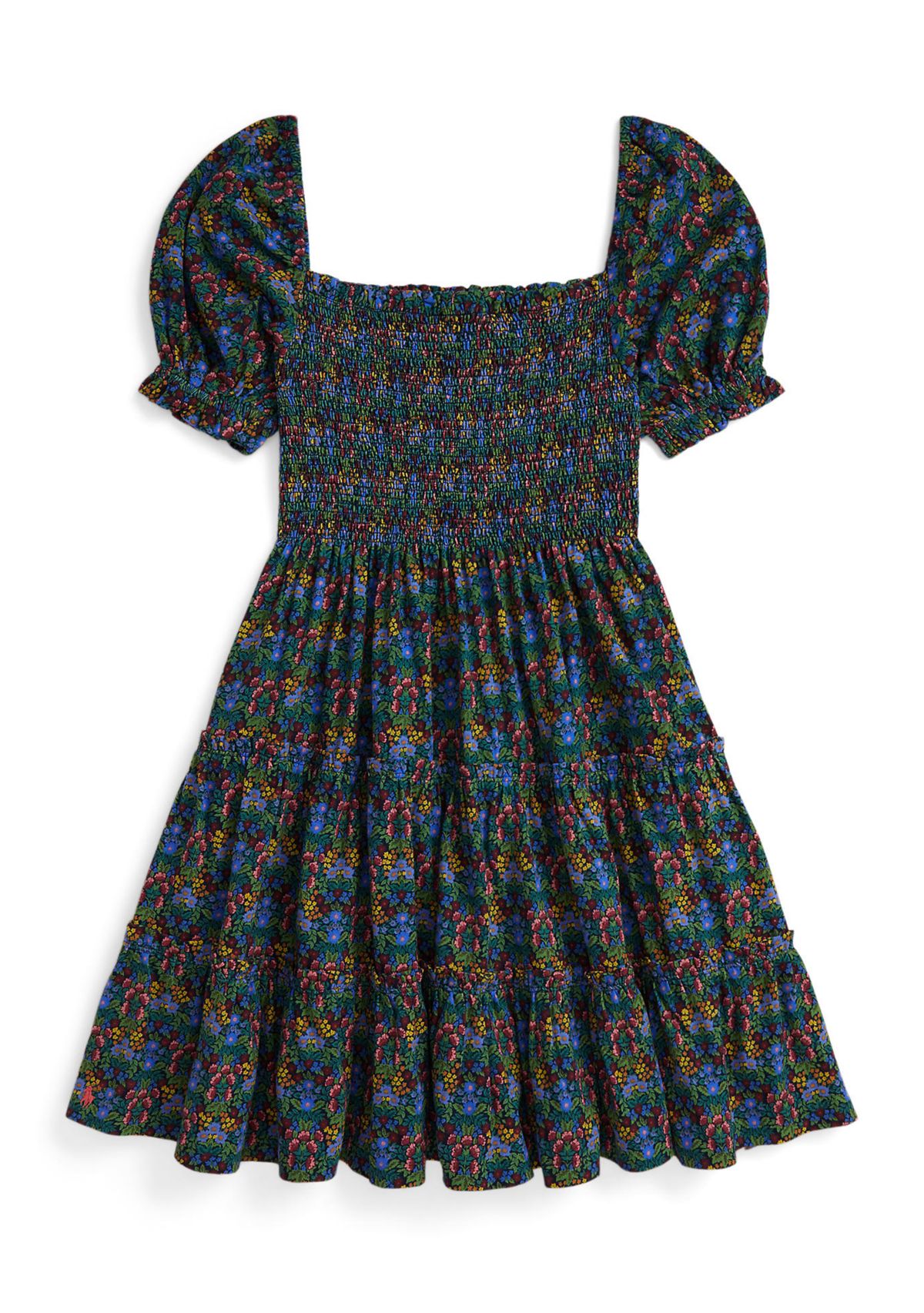 Girls 7-16 Floral Smocked Cotton Jersey Dress