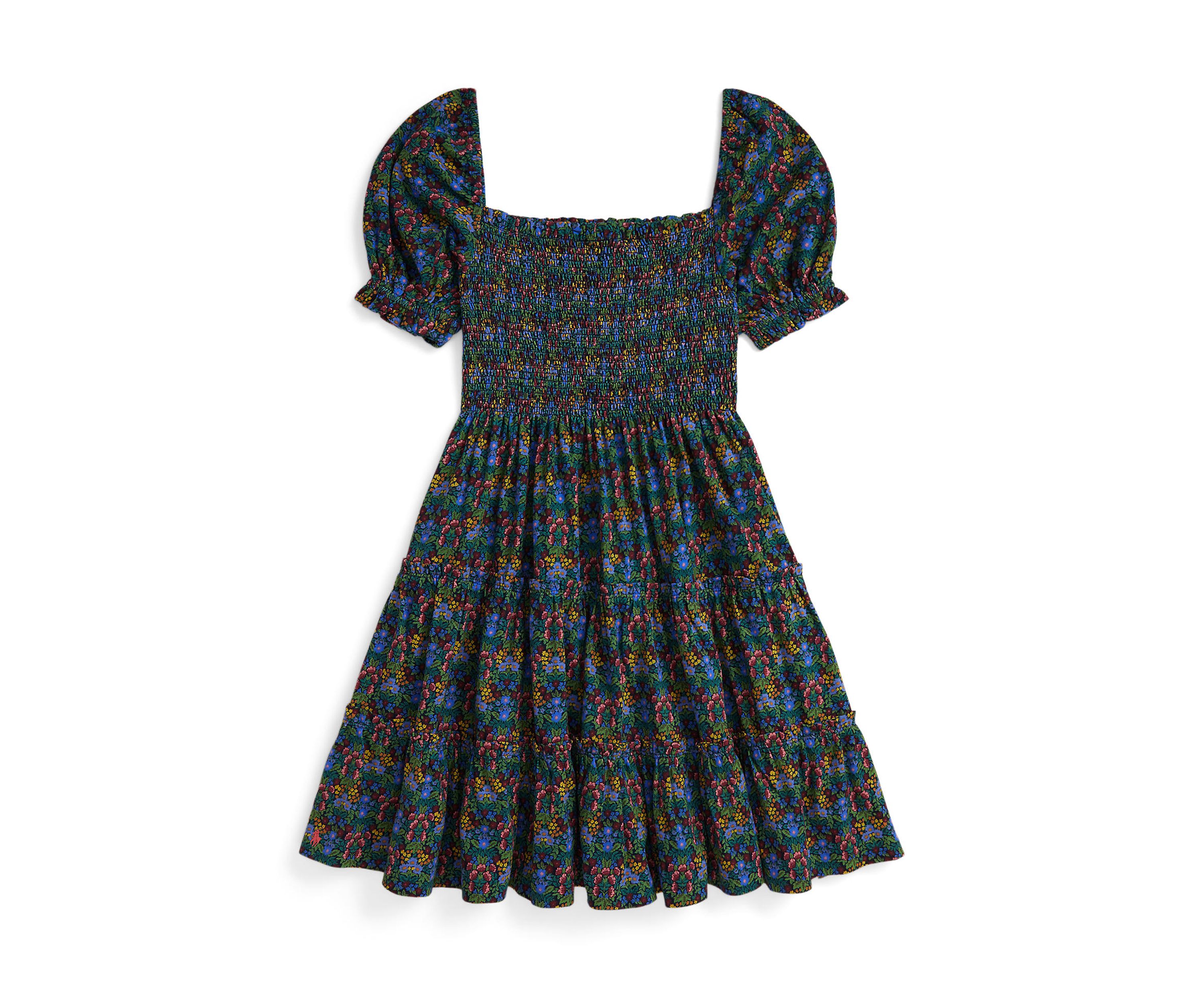 Girls 7-16 Floral Smocked Cotton Jersey Dress
