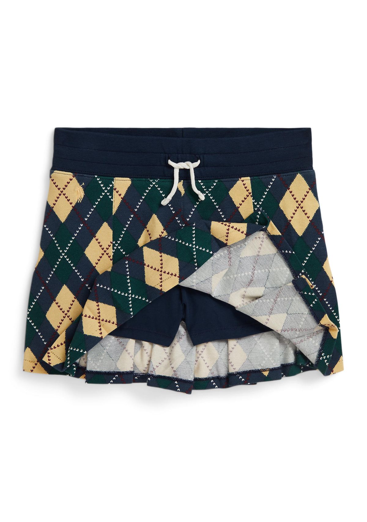 Girls 7-16 Argyle Stretch Mesh Polo Shirt & Skort