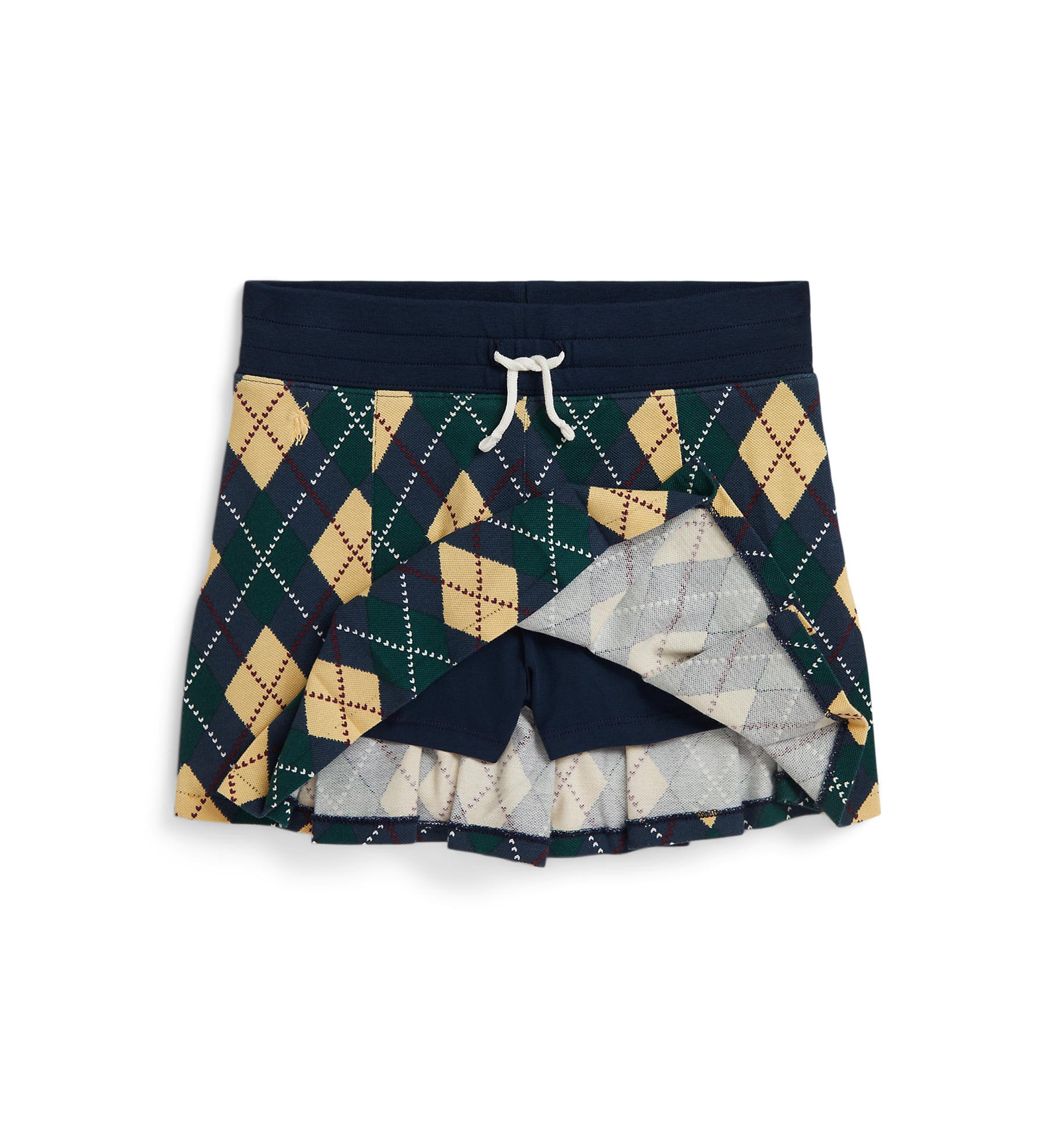 Girls 7-16 Argyle Stretch Mesh Polo Shirt & Skort