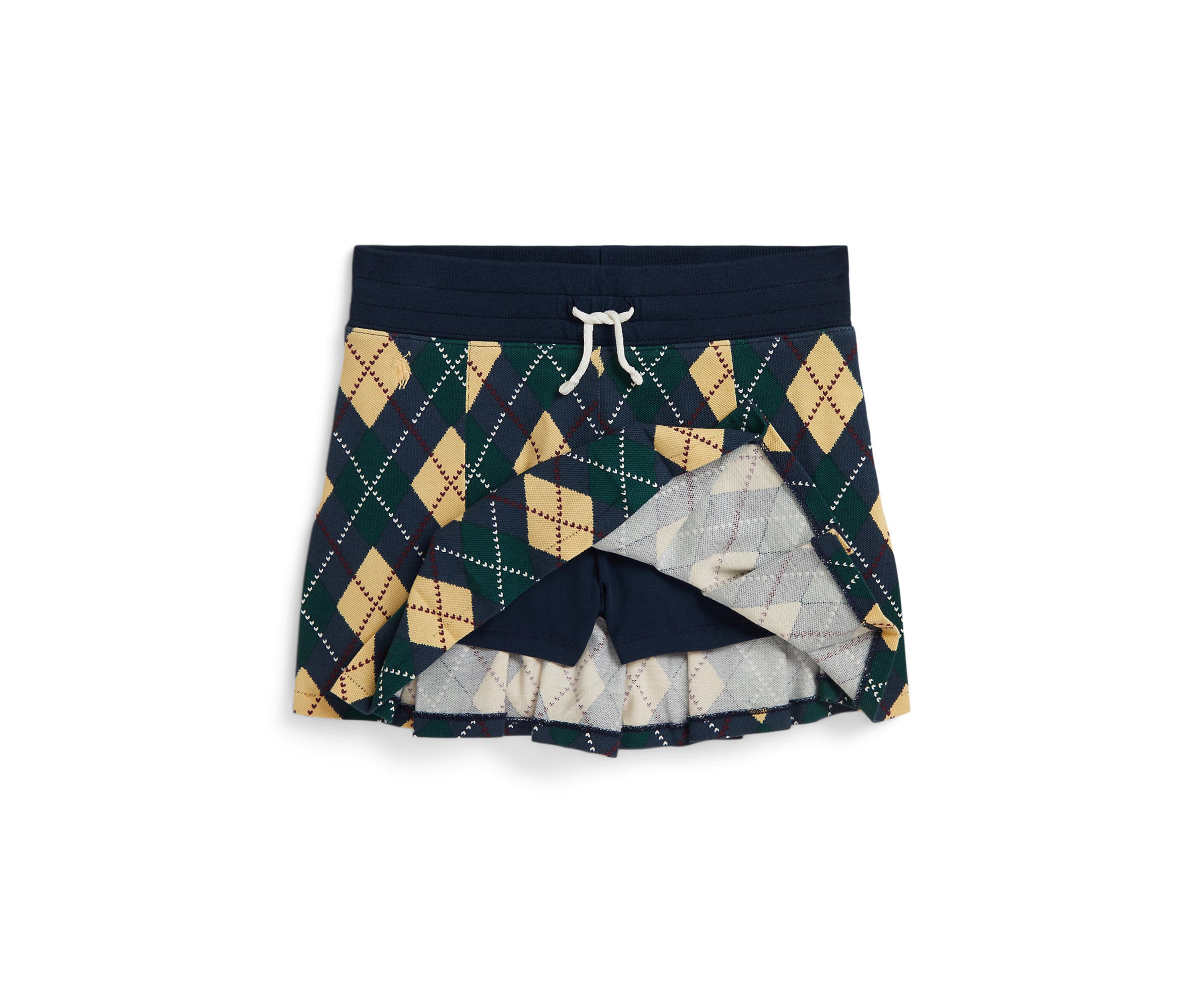 Girls 7-16 Argyle Stretch Mesh Polo Shirt & Skort