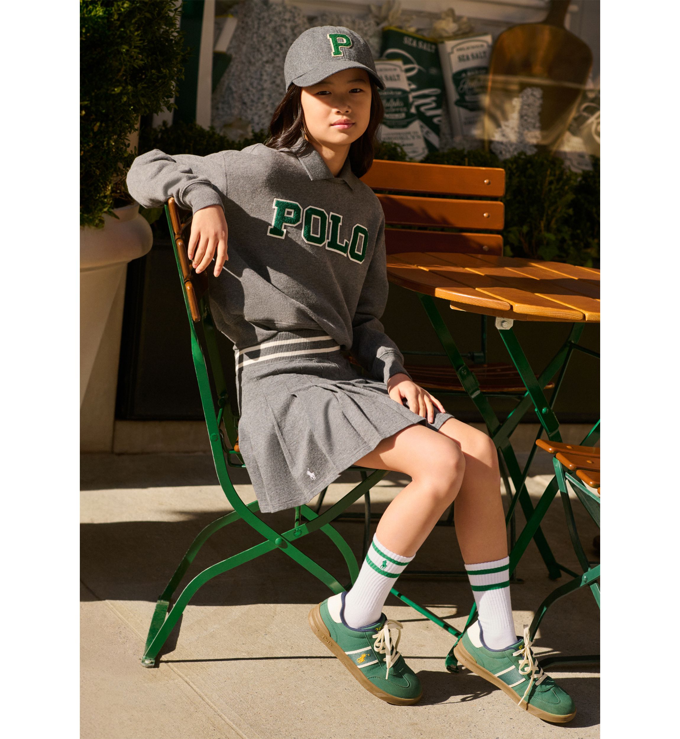 Girls 7-16 Logo Fleece Polo Sweatshirt