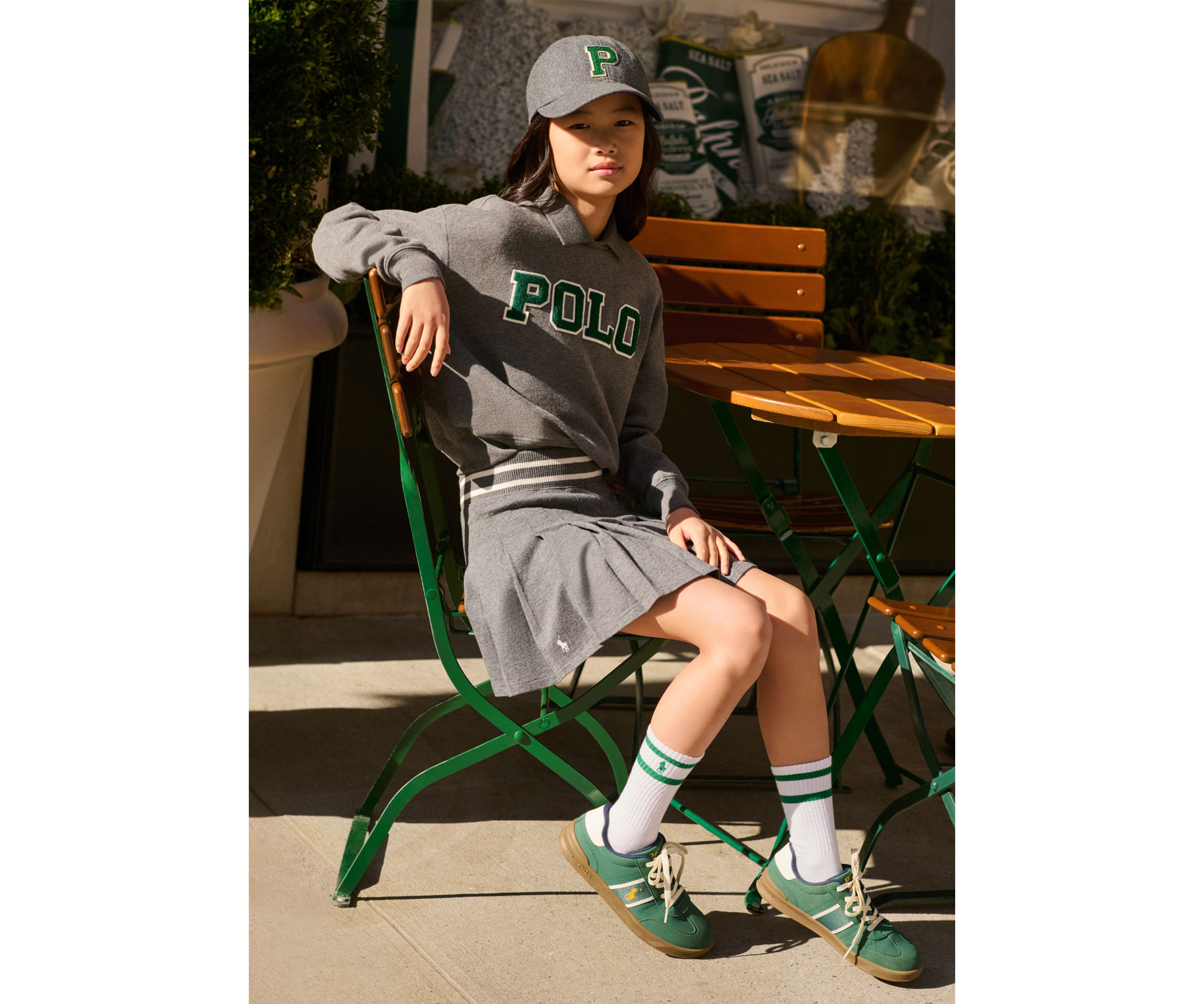 Girls 7-16 Logo Fleece Polo Sweatshirt