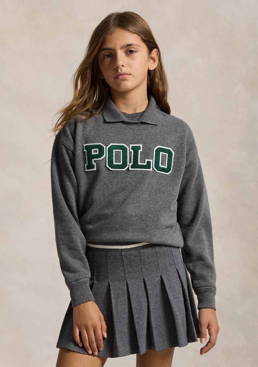 Girls 7-16 Logo Fleece Polo Sweatshirt