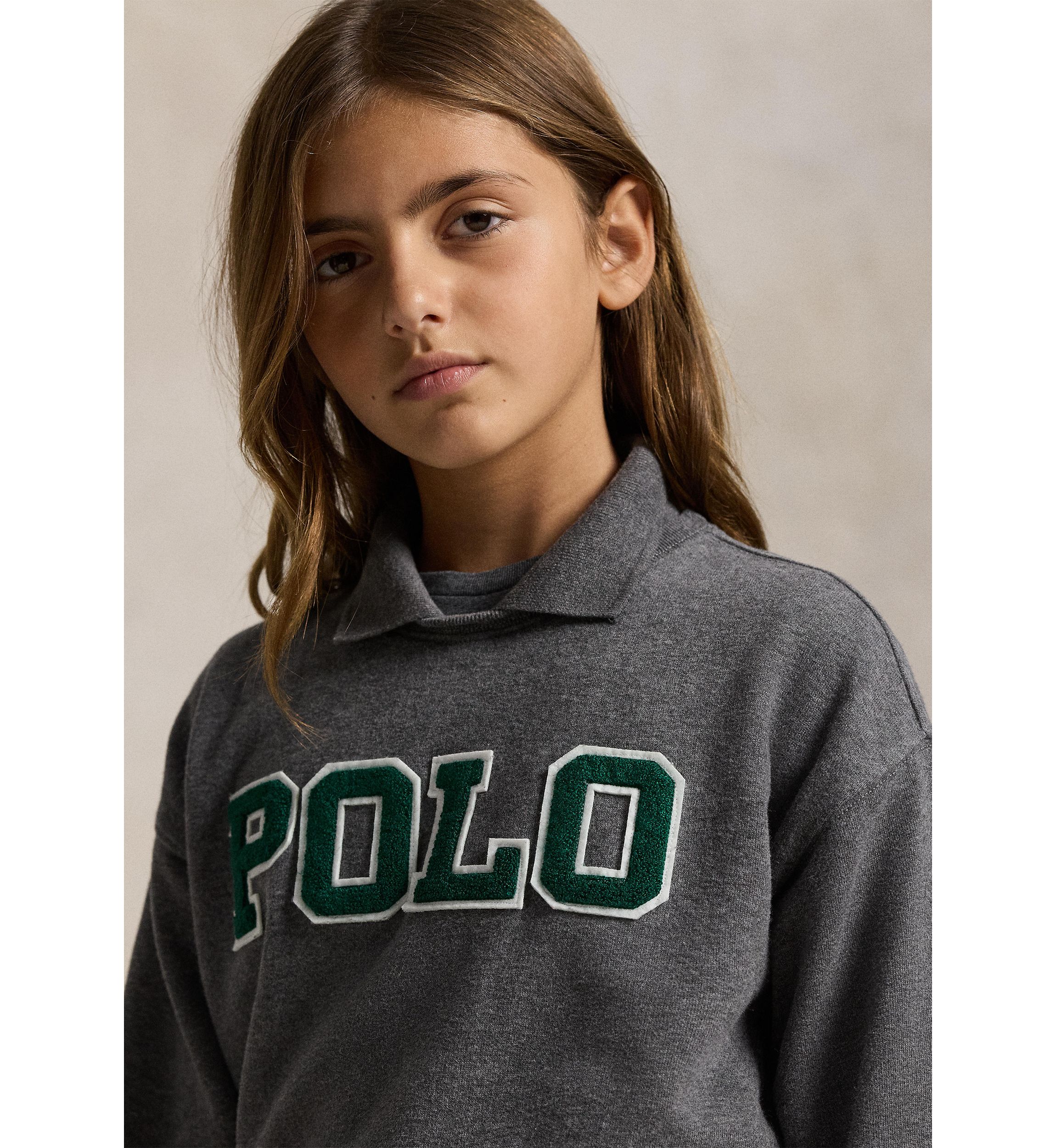 Girls 7-16 Logo Fleece Polo Sweatshirt