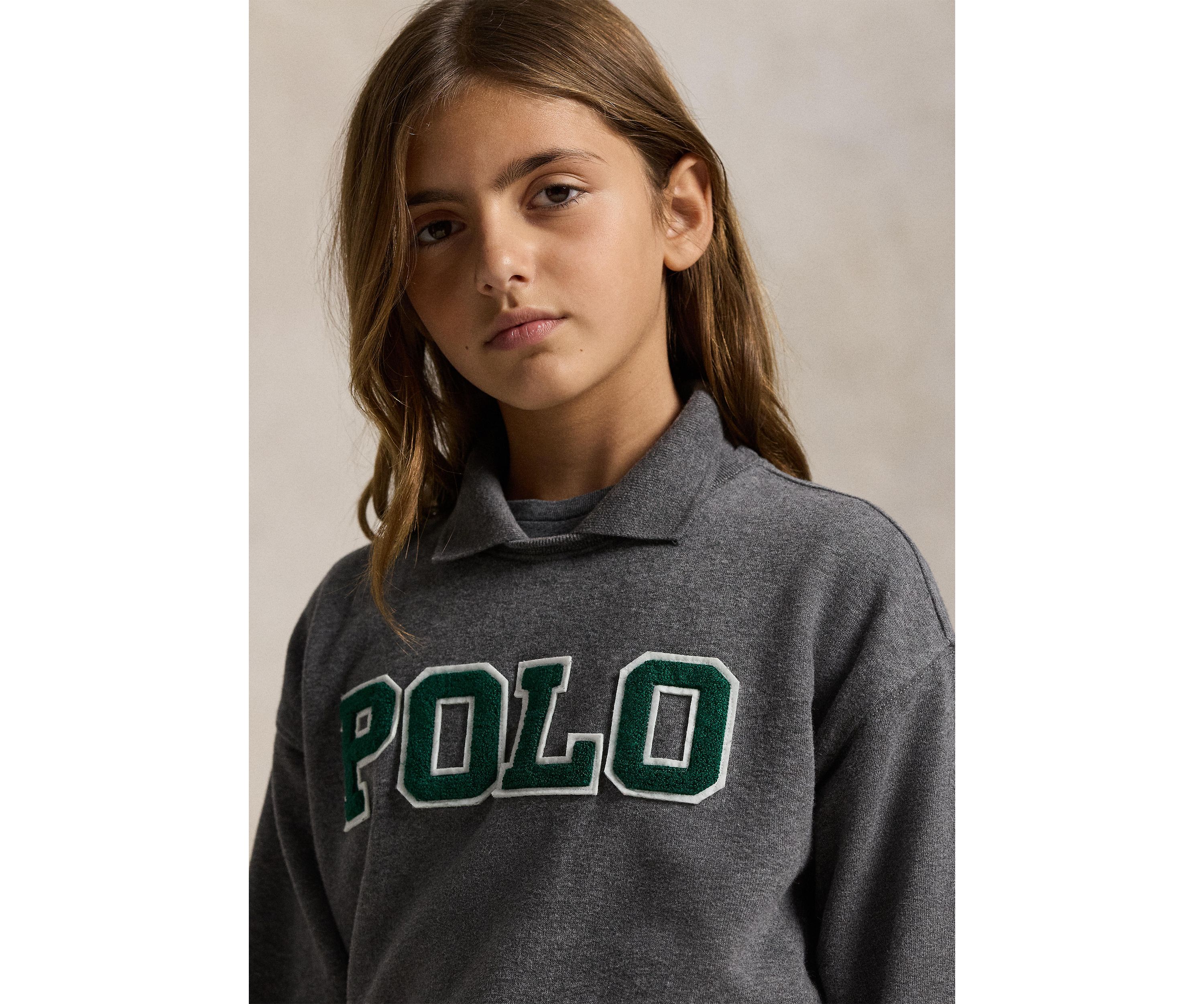Girls 7-16 Logo Fleece Polo Sweatshirt