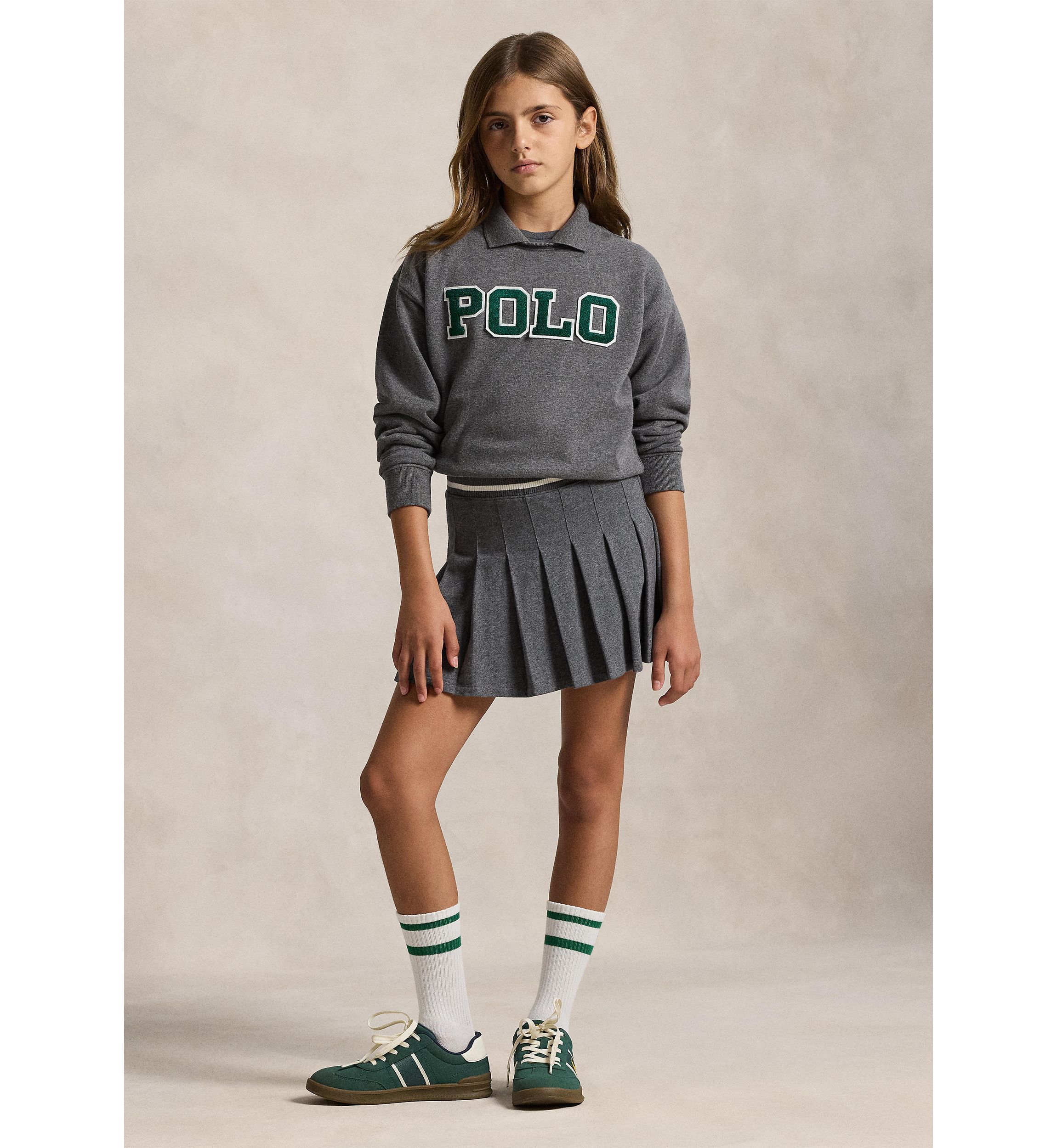 Girls 7-16 Logo Fleece Polo Sweatshirt