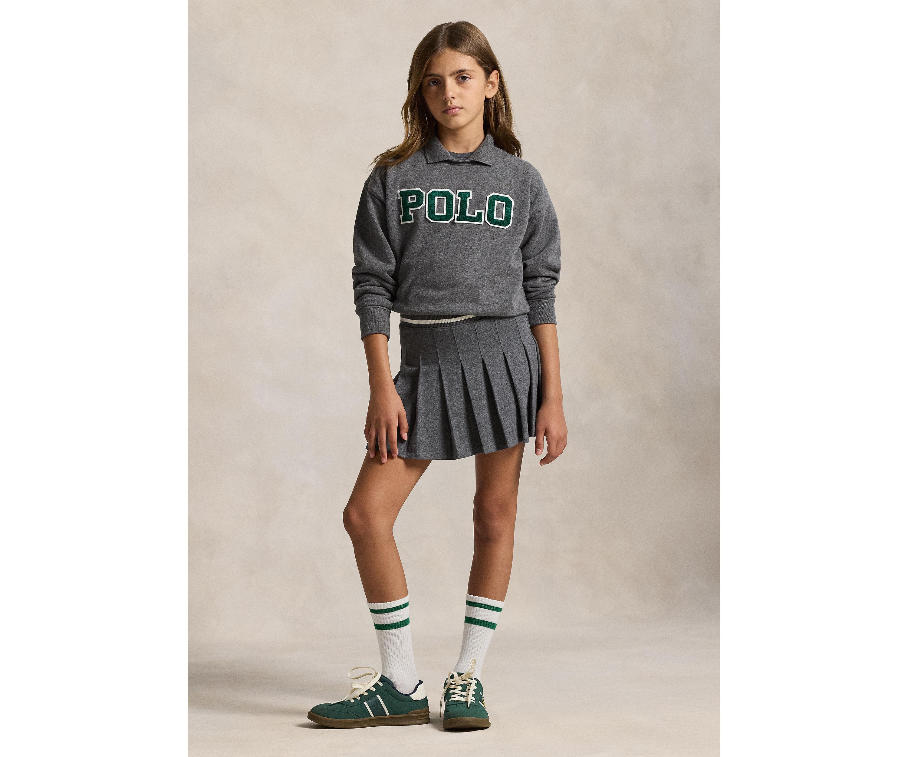 Girls 7-16 Logo Fleece Polo Sweatshirt