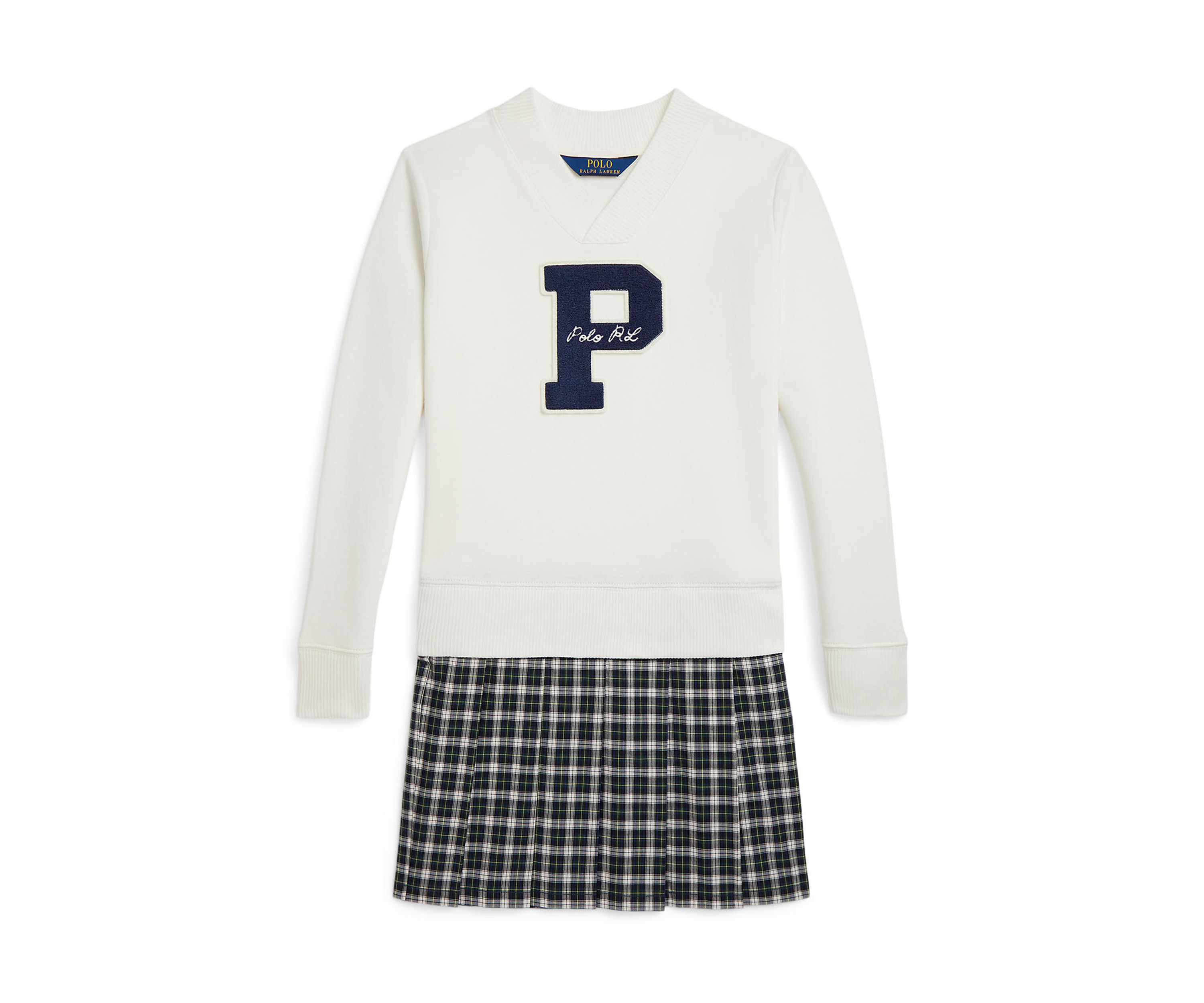 Girls 7-16 Letterman Fleece Sweatshirt Dress