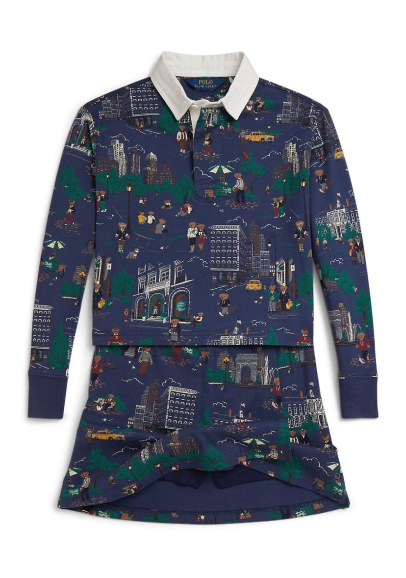 Girls 7-16 Polo Bear Cotton Rugby Shirt & Skort Set
