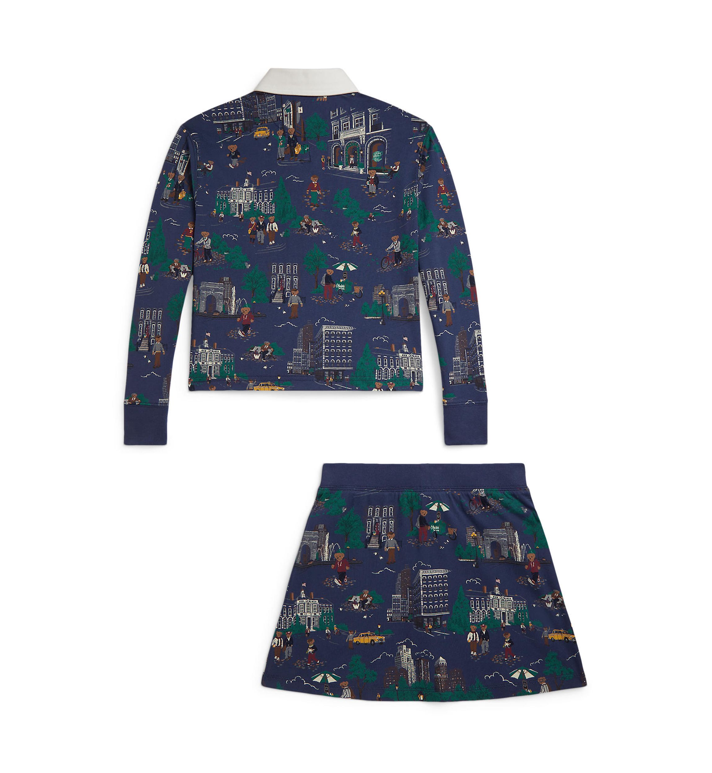 Girls 7-16 Polo Bear Cotton Rugby Shirt & Skort Set