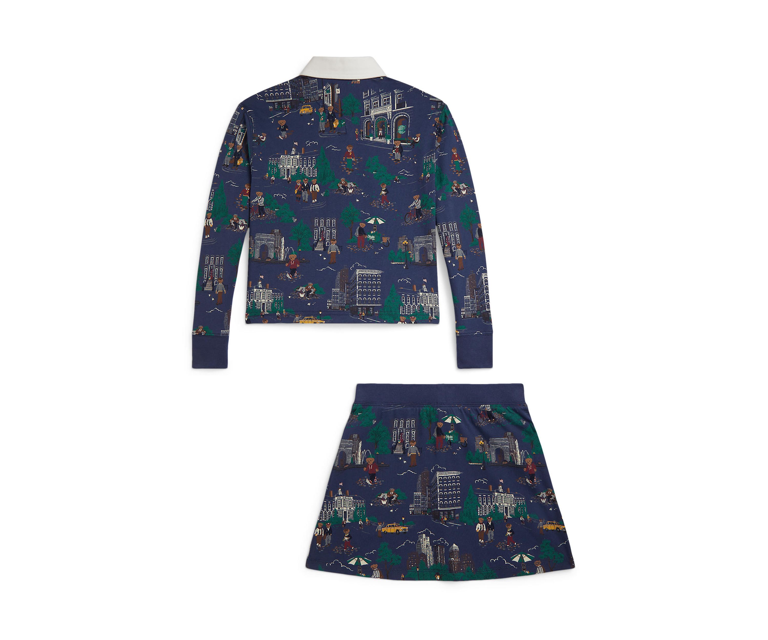 Girls 7-16 Polo Bear Cotton Rugby Shirt & Skort Set