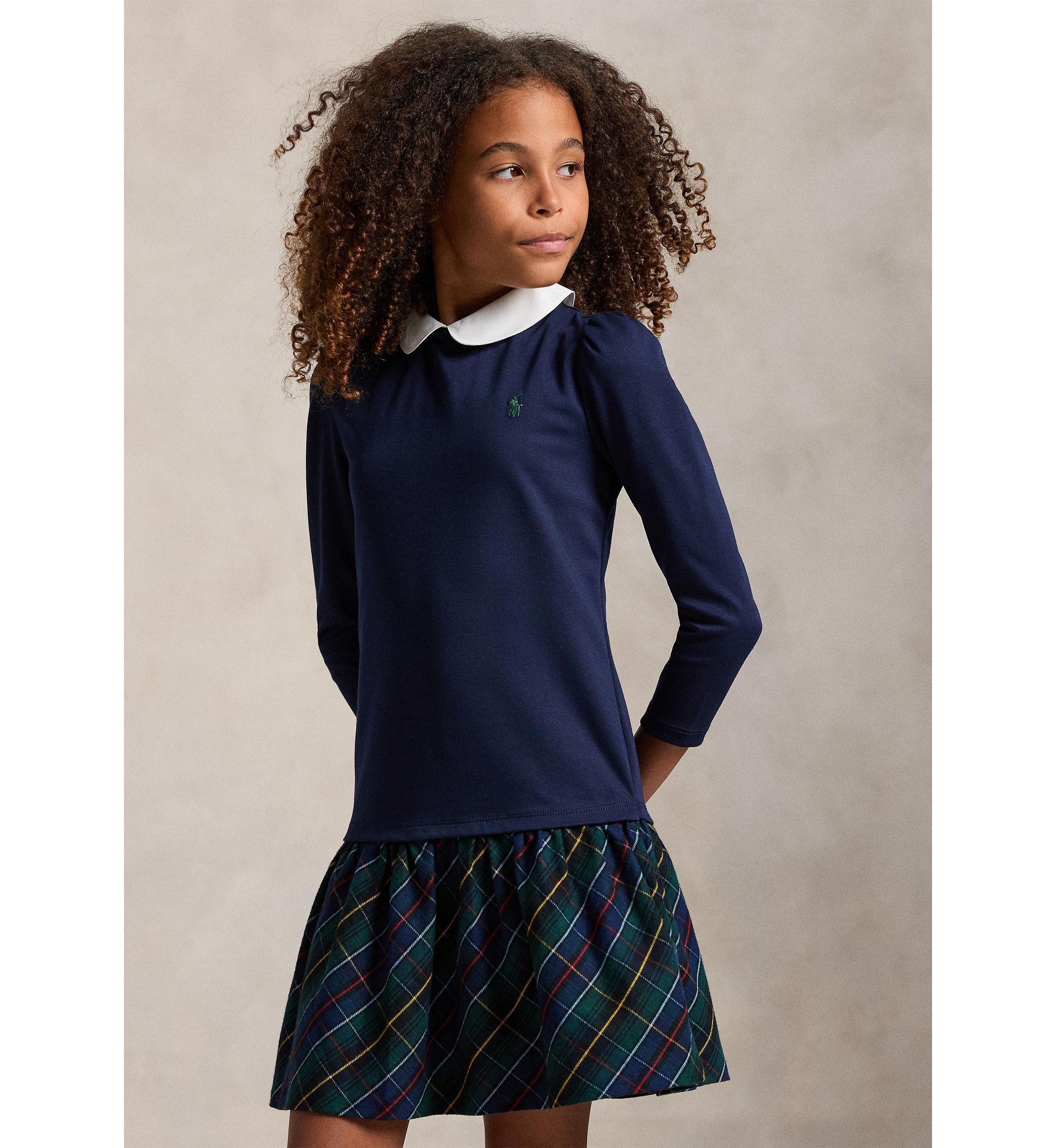 Girls 7-16 Plaid-Skirt Ponte Dress