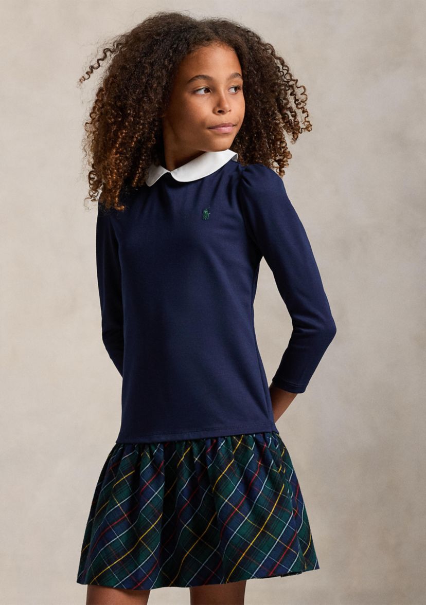 Girls 7-16 Plaid-Skirt Ponte Dress