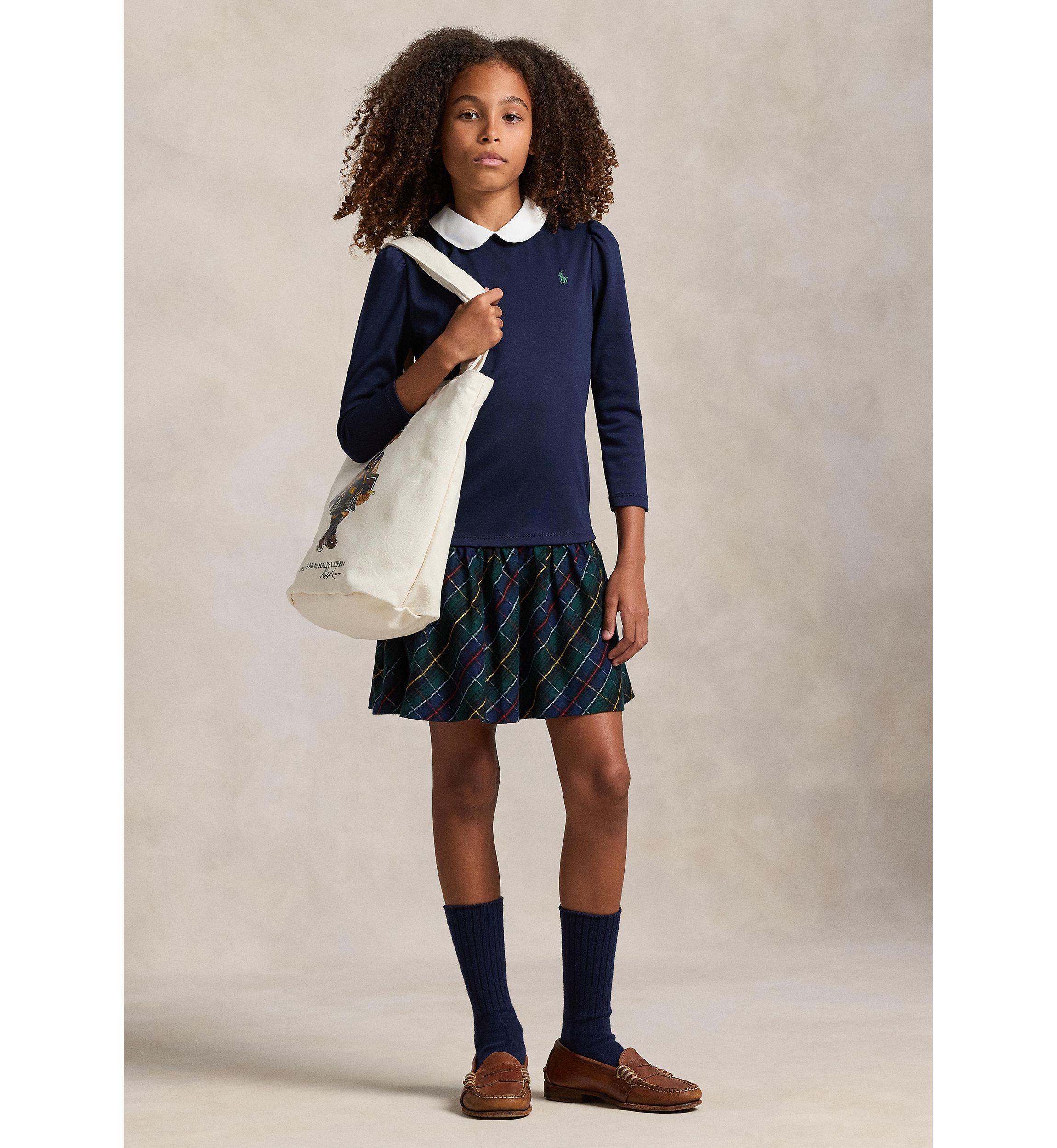 Girls 7-16 Plaid-Skirt Ponte Dress