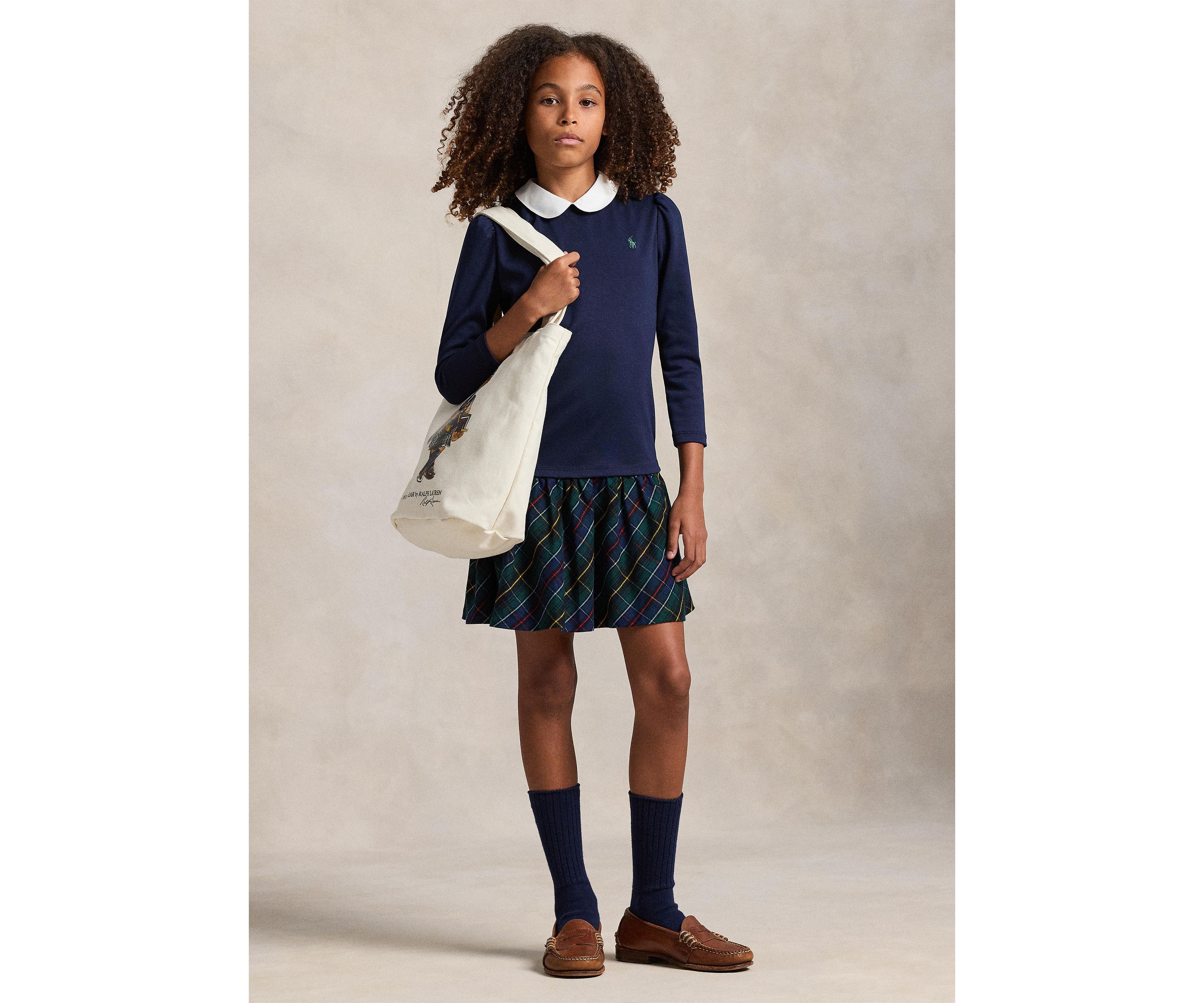 Girls 7-16 Plaid-Skirt Ponte Dress